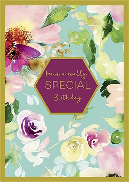 Birthday Card - Pink and Yellow Florals