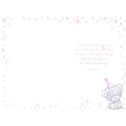2nd Birthday Girl Card - Me To You Teddy And Balloon In Pink