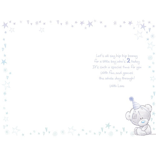 2nd Birthday Boy Card - Me To You Teddy And Balloon In Blue