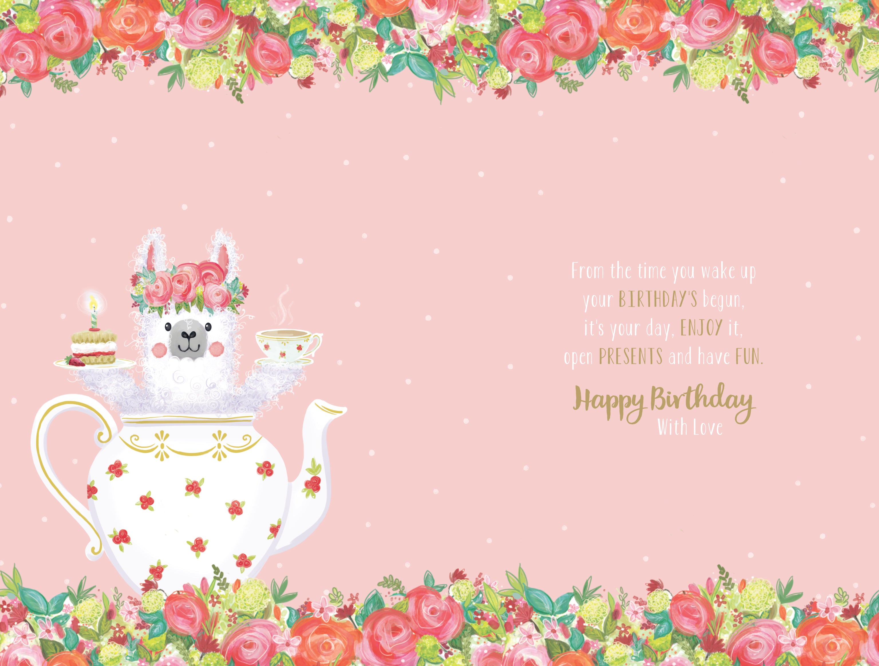 Niece Birthday Card - Llama In Teacup
