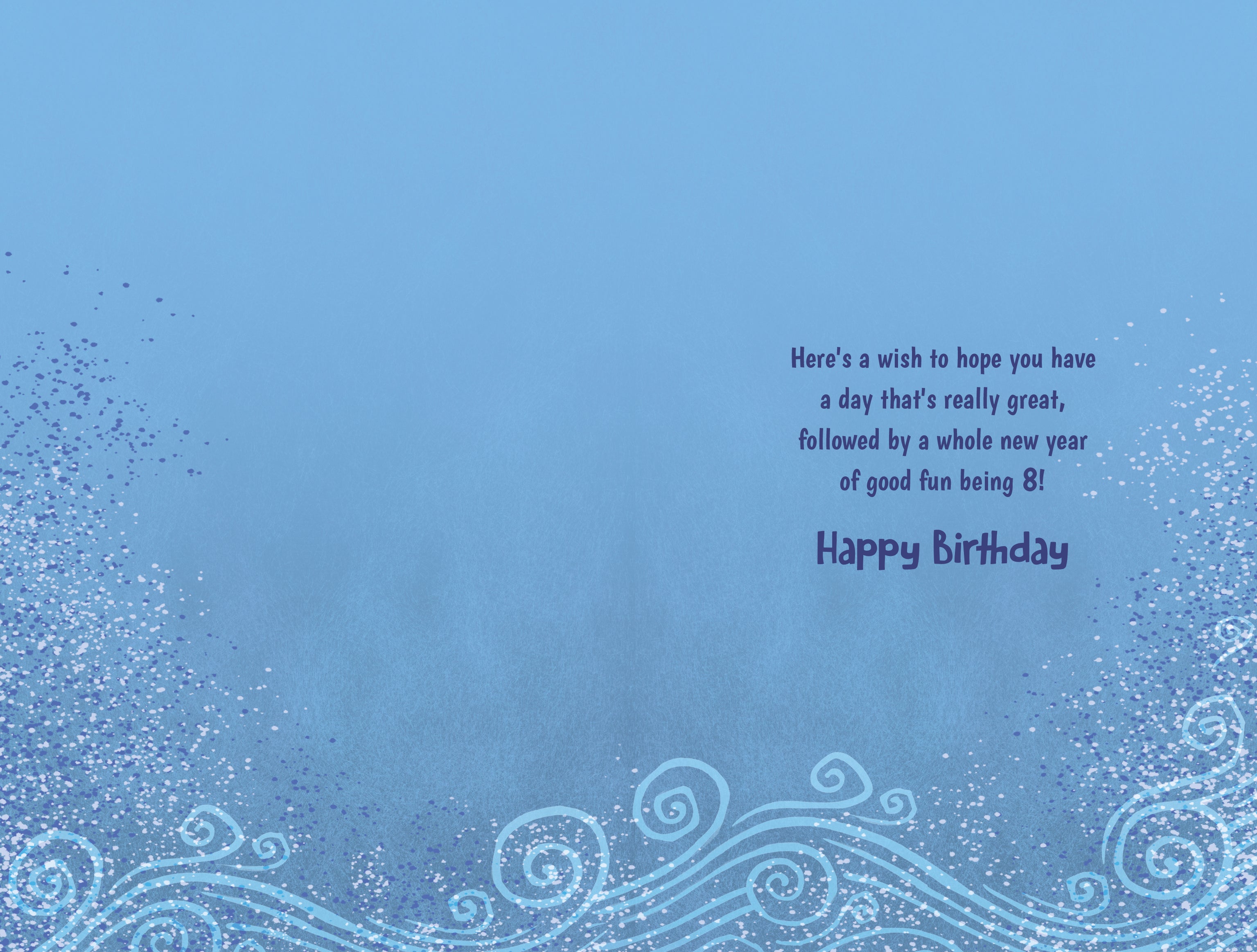 8th Birthday Boy Card - Big Fish And Cake