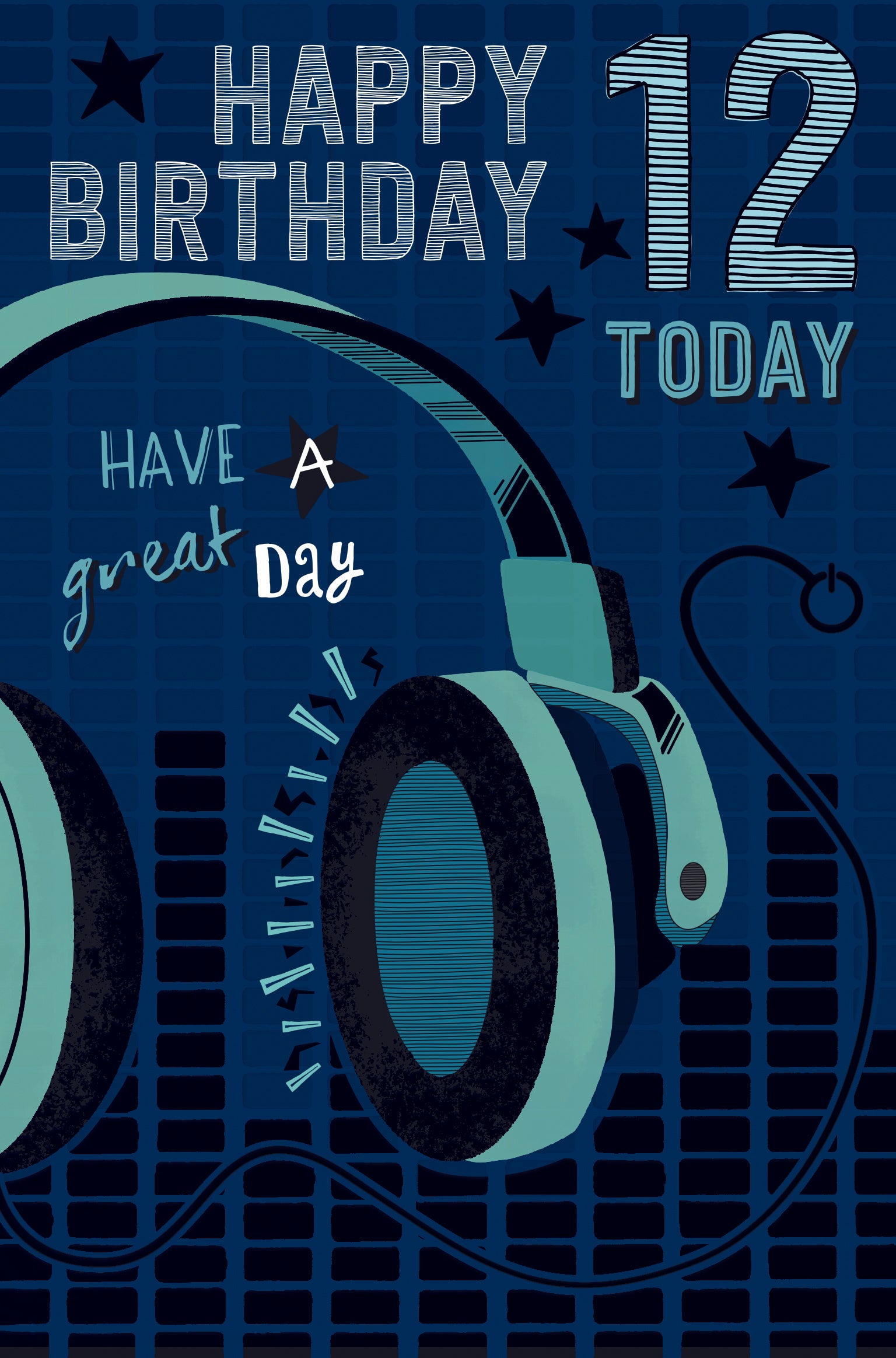 12th Birthday Boy Card - Headphones