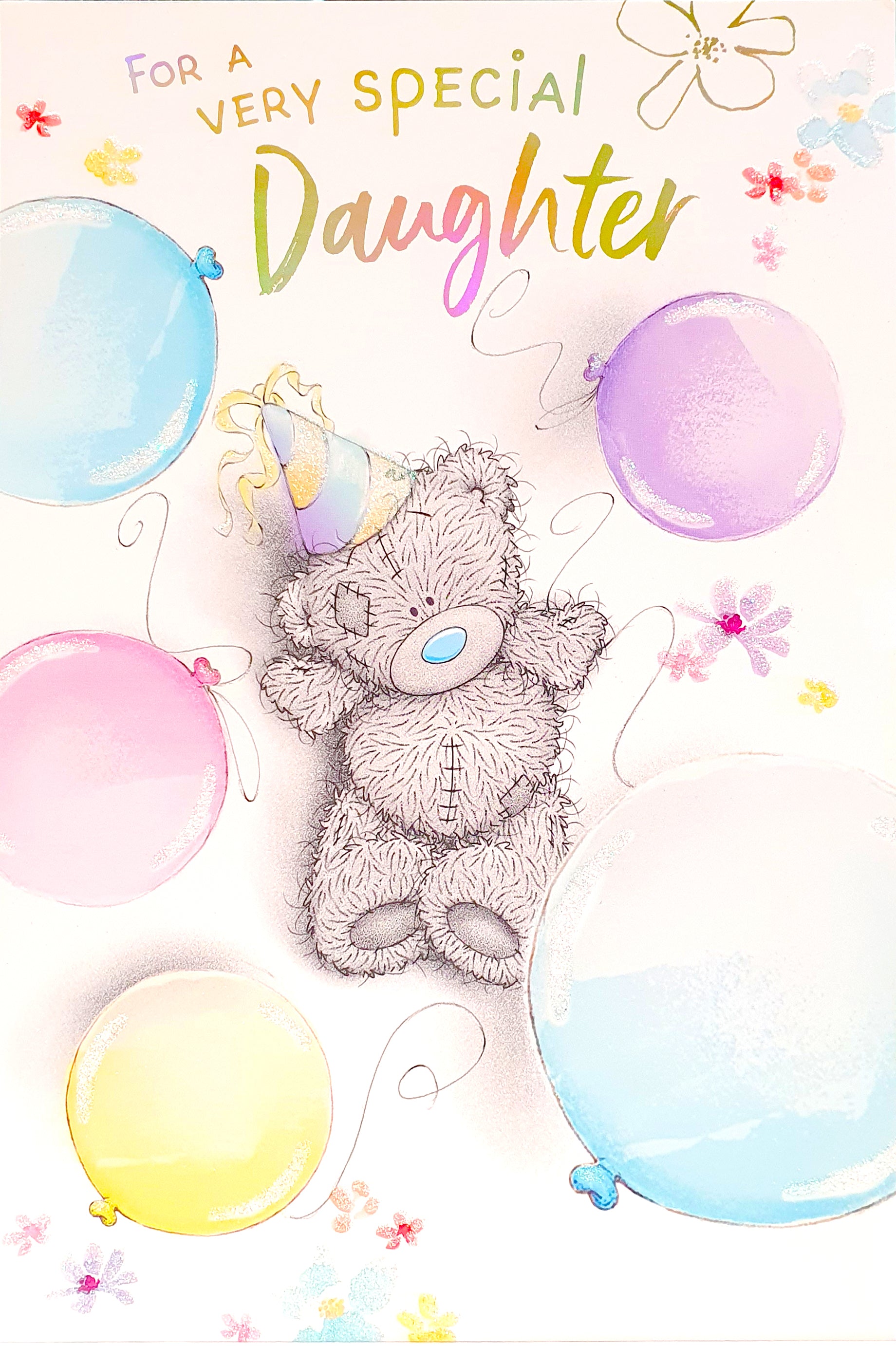 Daughter Birthday Card - Bear with Baloons