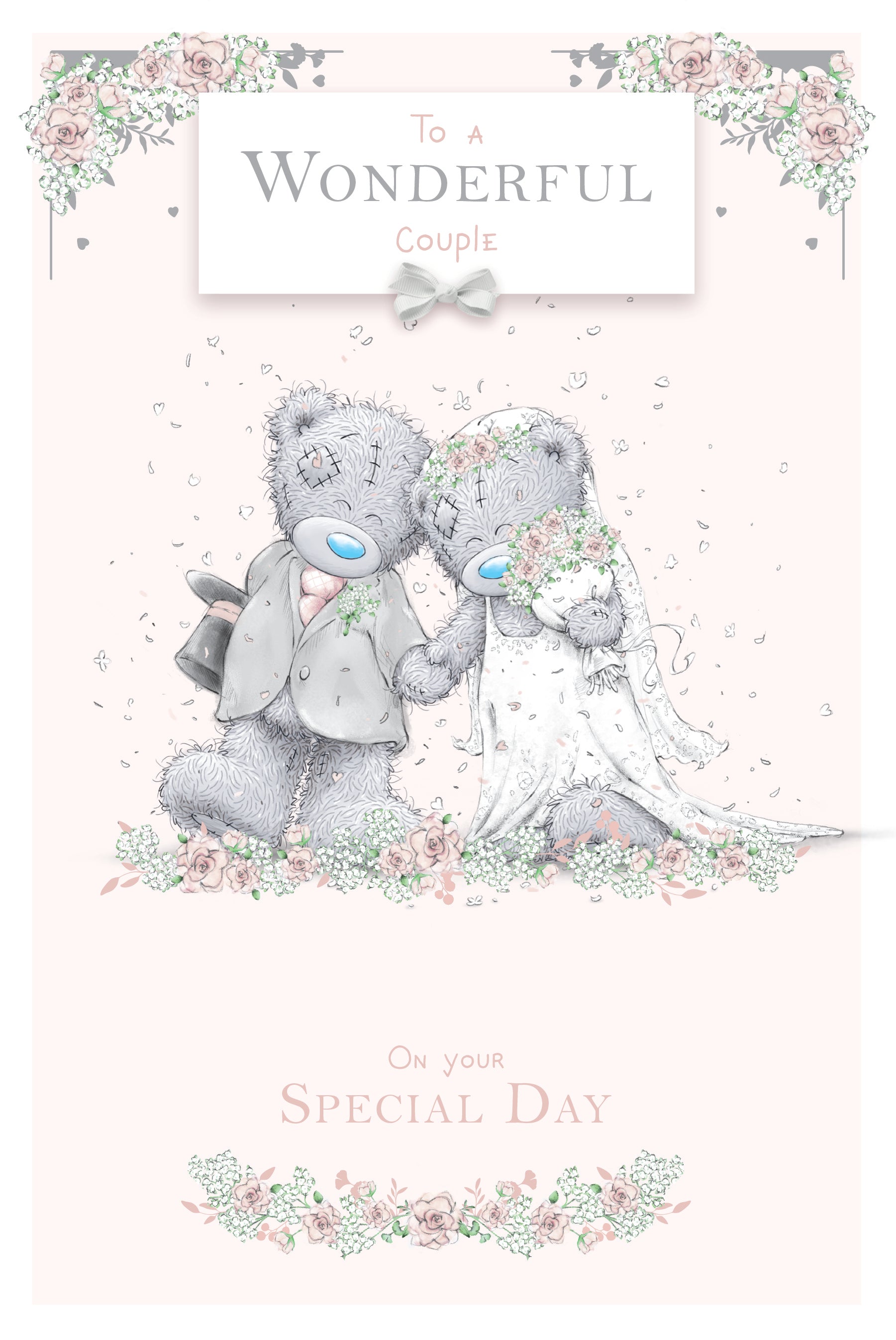Wedding Day Card - Bear Bride And Groom