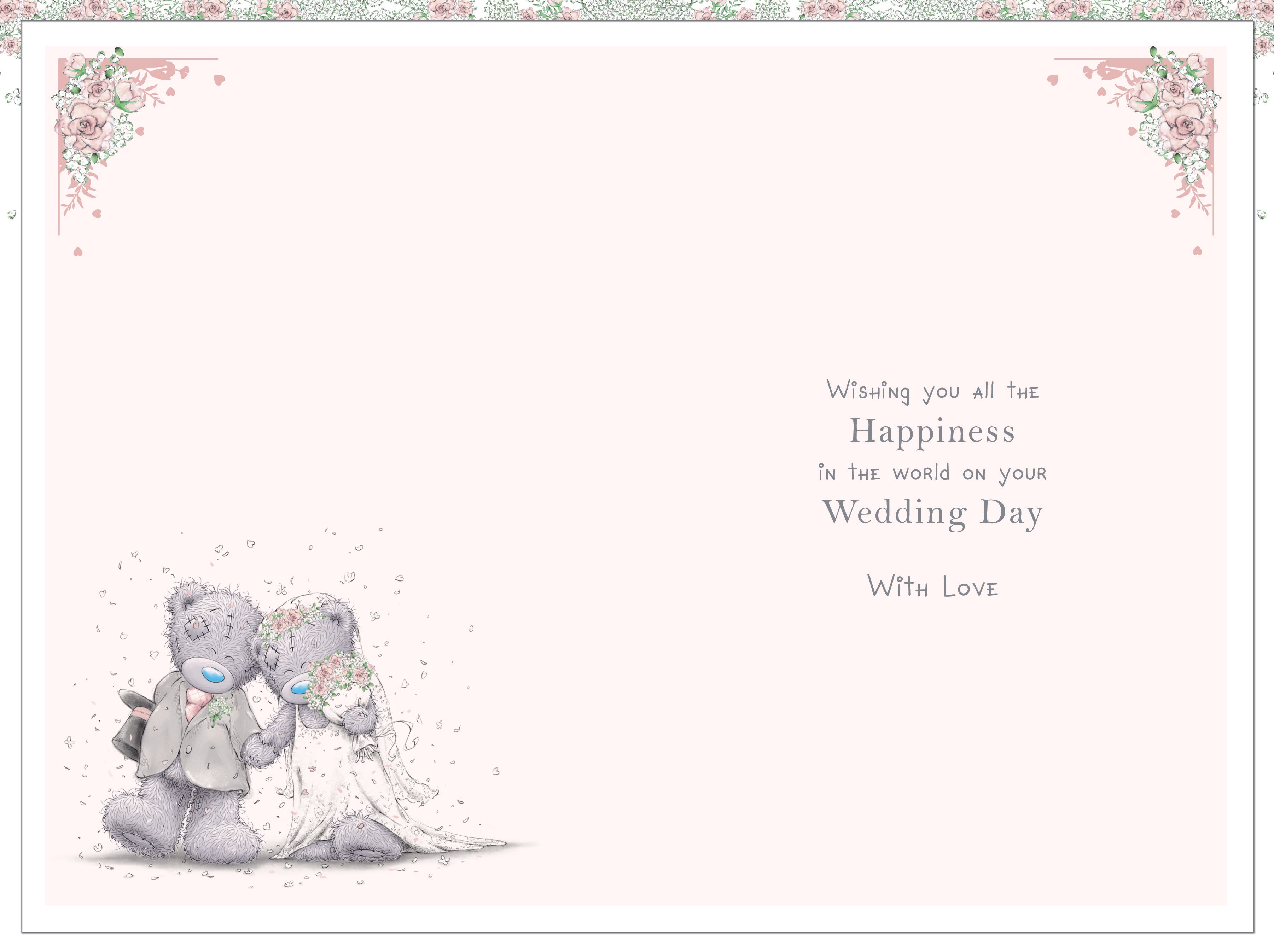 Wedding Day Card - Bear Bride And Groom