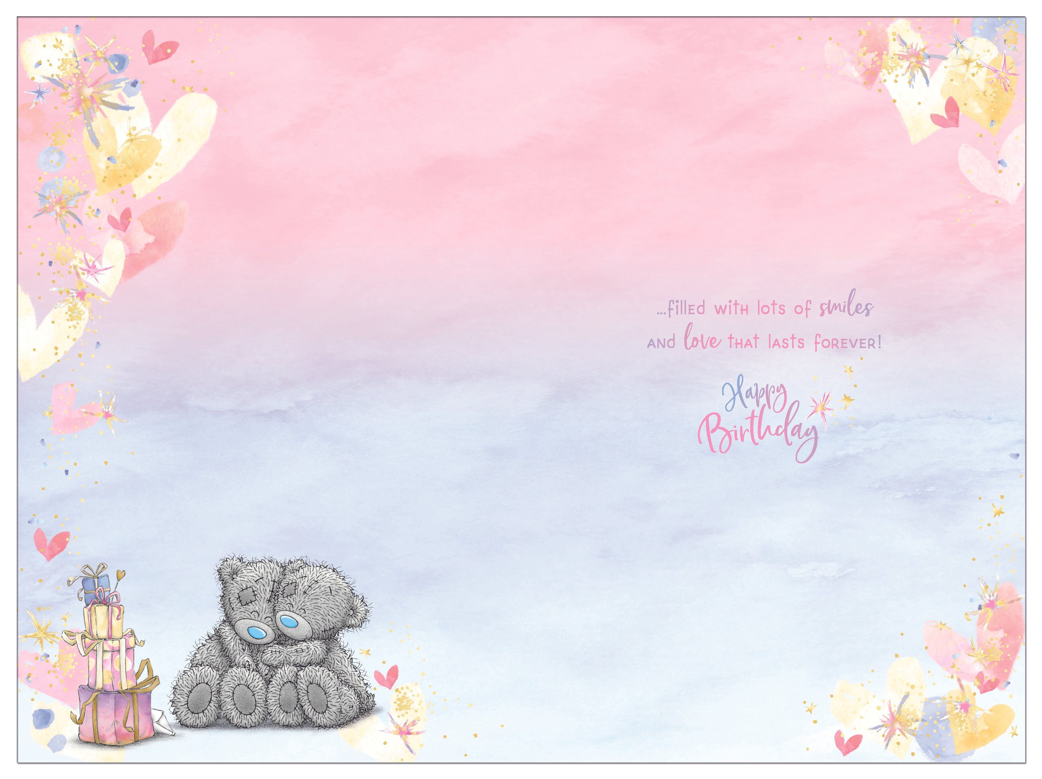 To My Beautiful Fiancée Birthday Card - Bears With Stacked Presents Storyboard