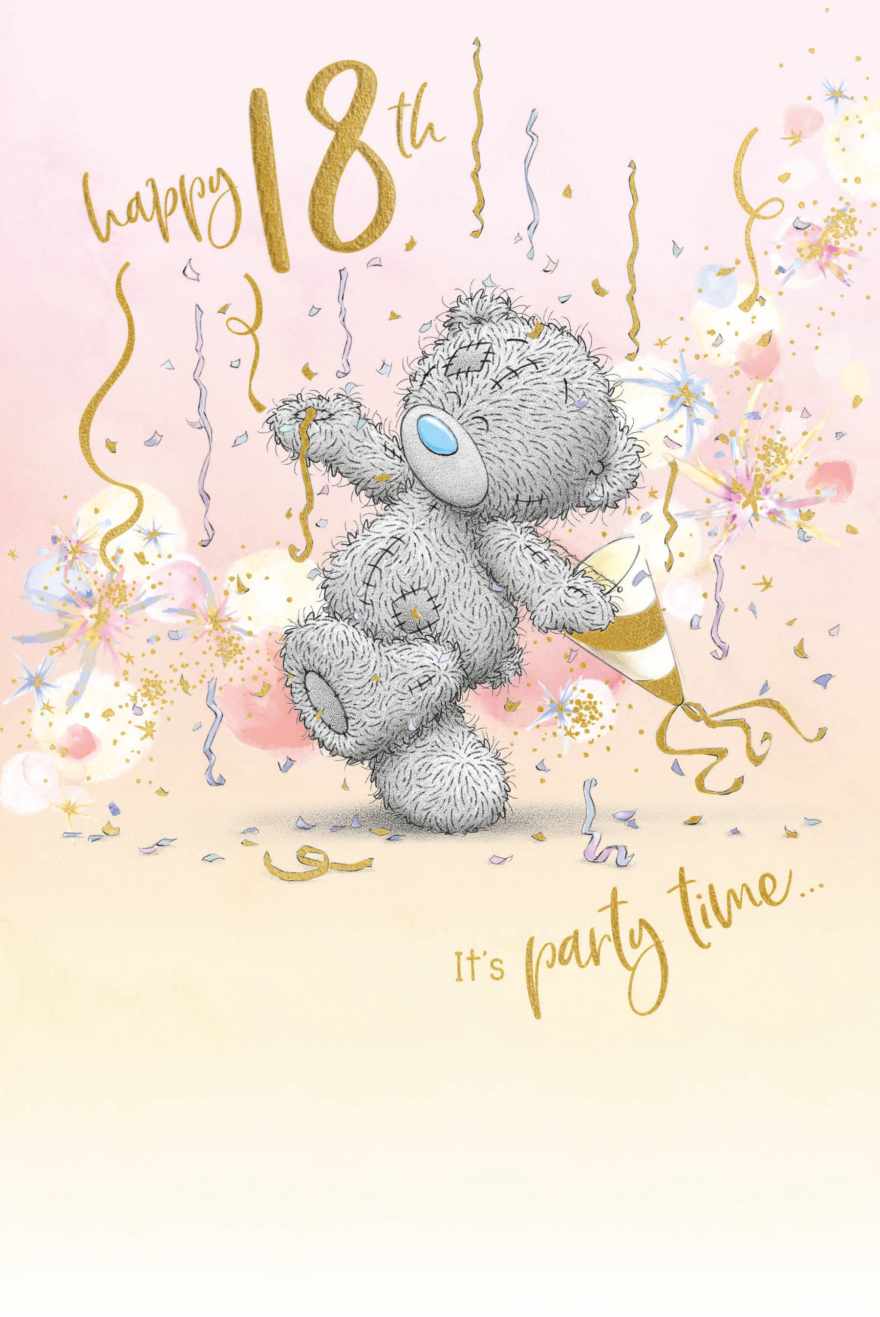18th Birthday Bear With Party Hat Birthday Card - Me To You