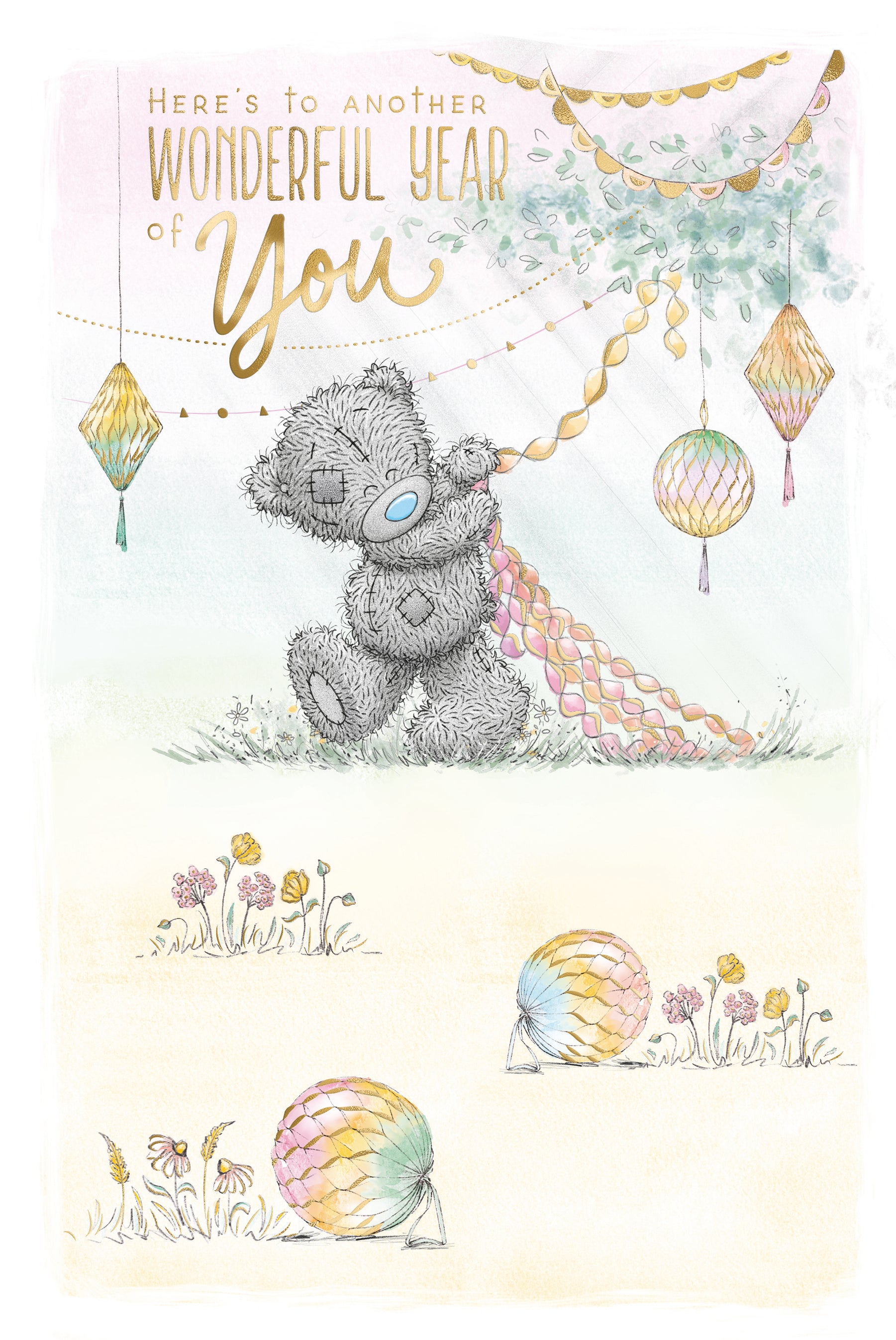 Open Birthday Bear Party Decorating Card