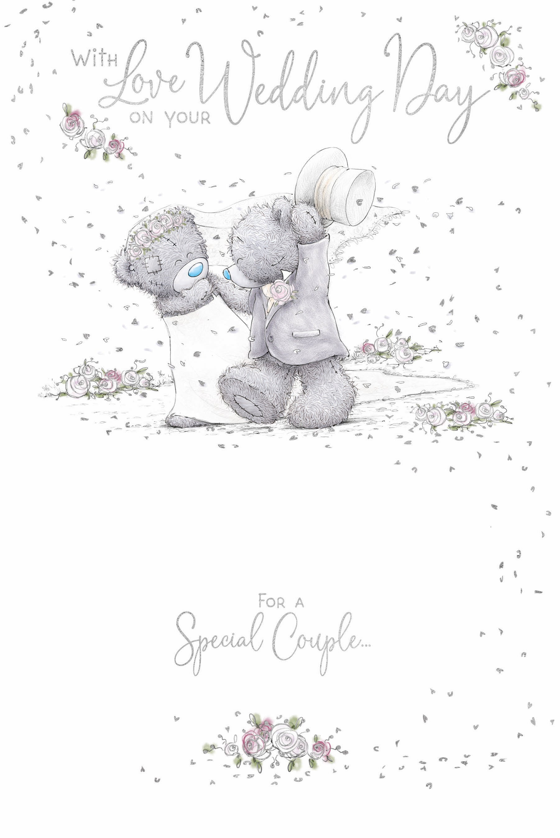 Wedding Day Card - Bear Bride And Groom