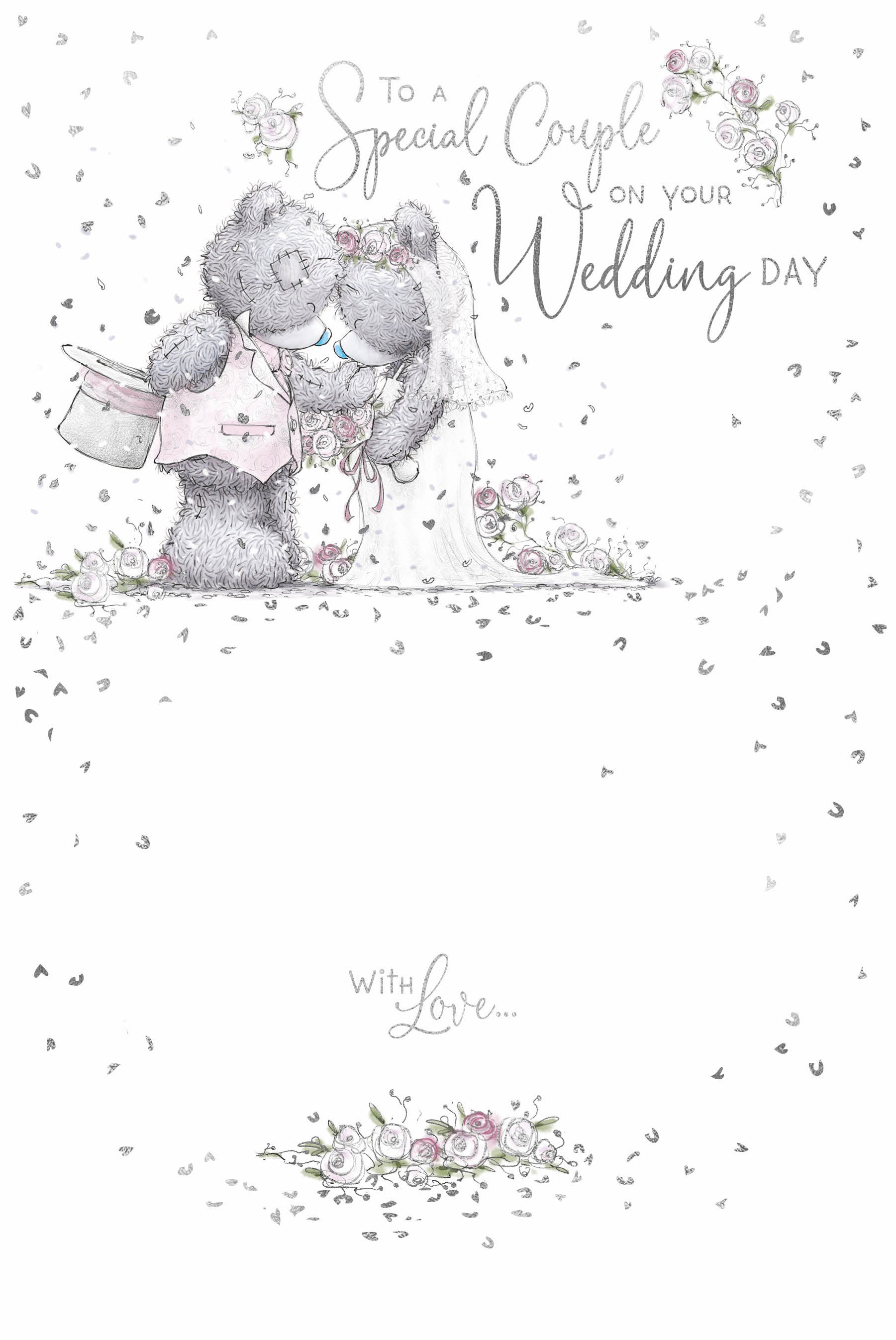 Special Couple on Your Wedding Day Card - Bear Bride And Groom