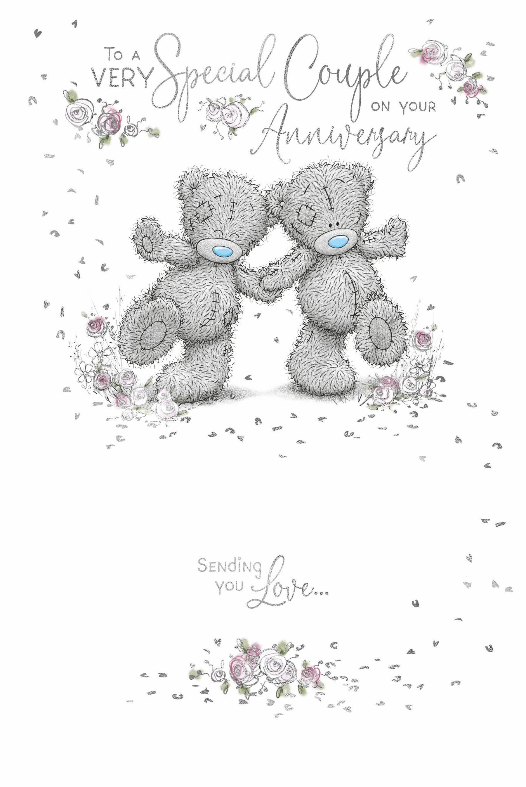 Anniversary Special Couple Card - Bears Holding Hands