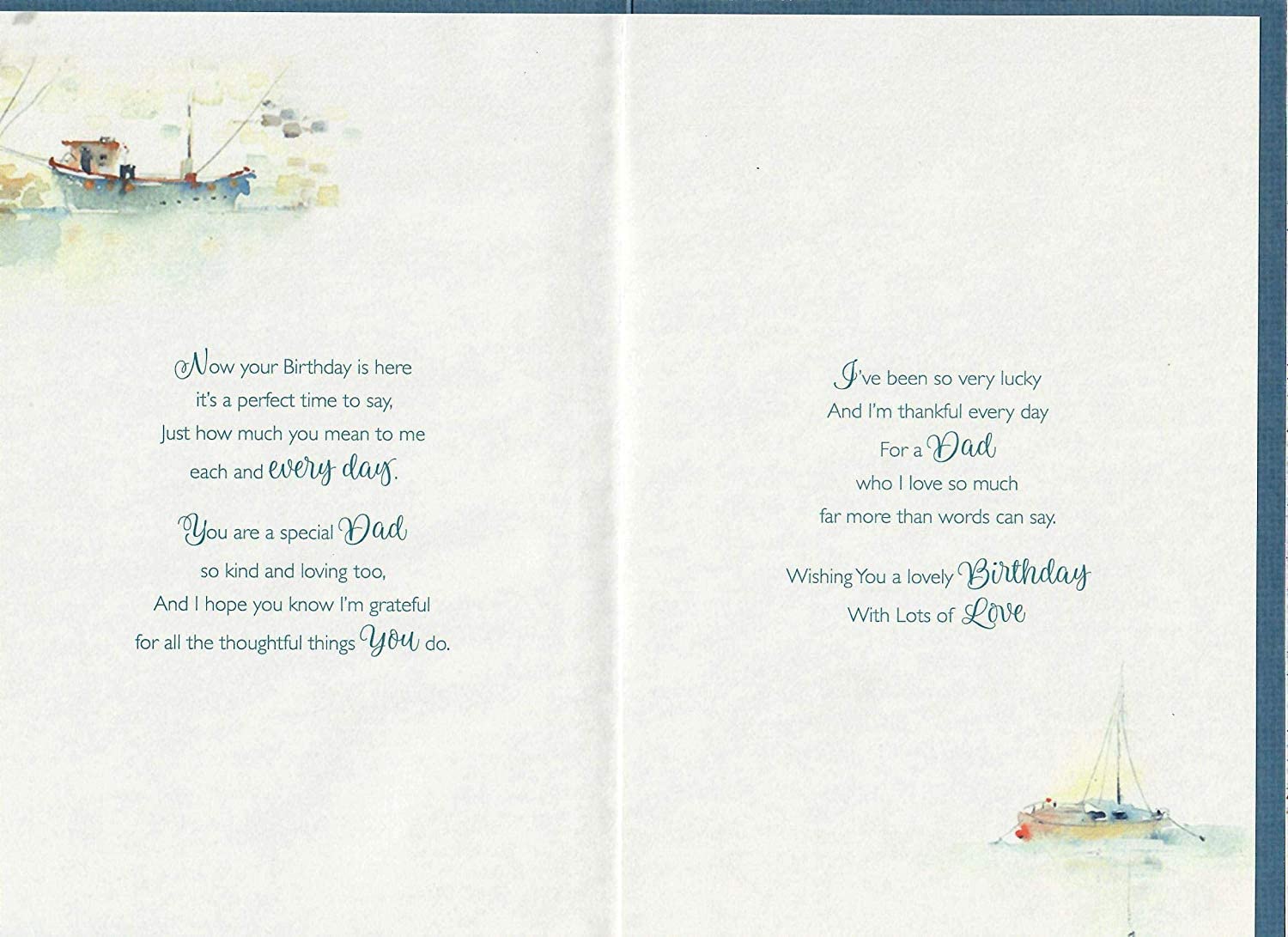 Dad Birthday Card - Sail Boats