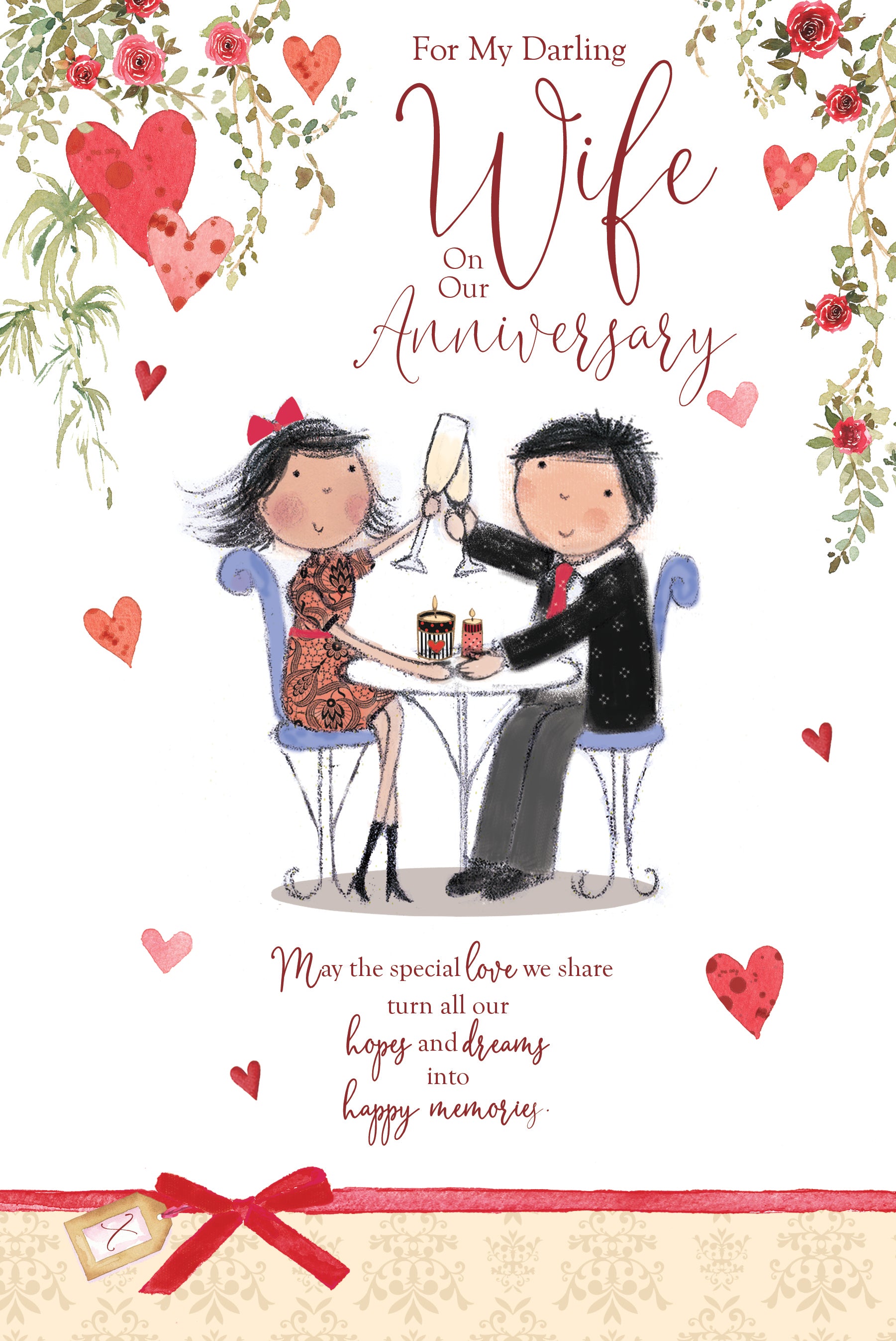 Anniversary Wife Card - Champagne Toast