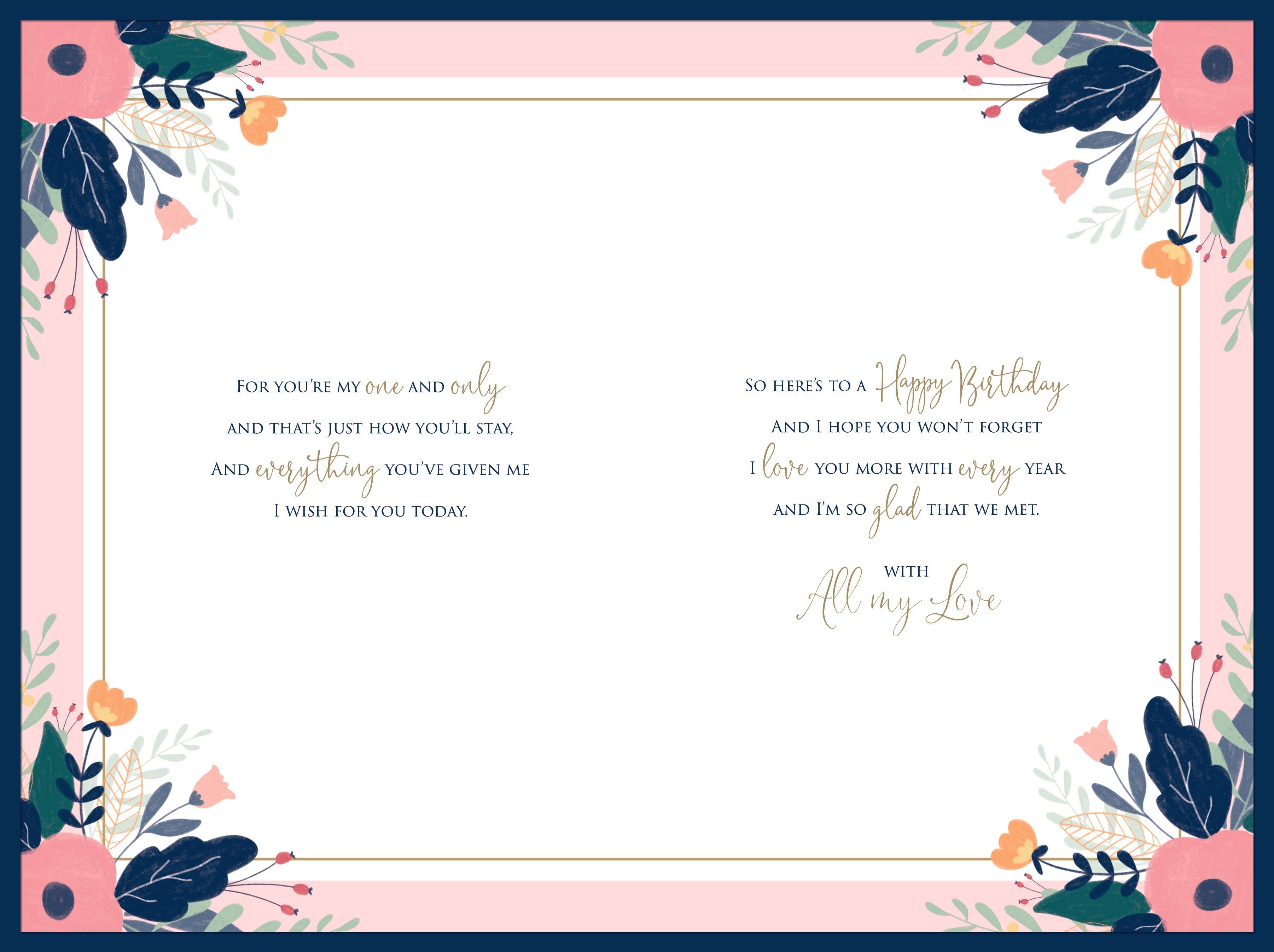 Wife Birthday Card - Flowers