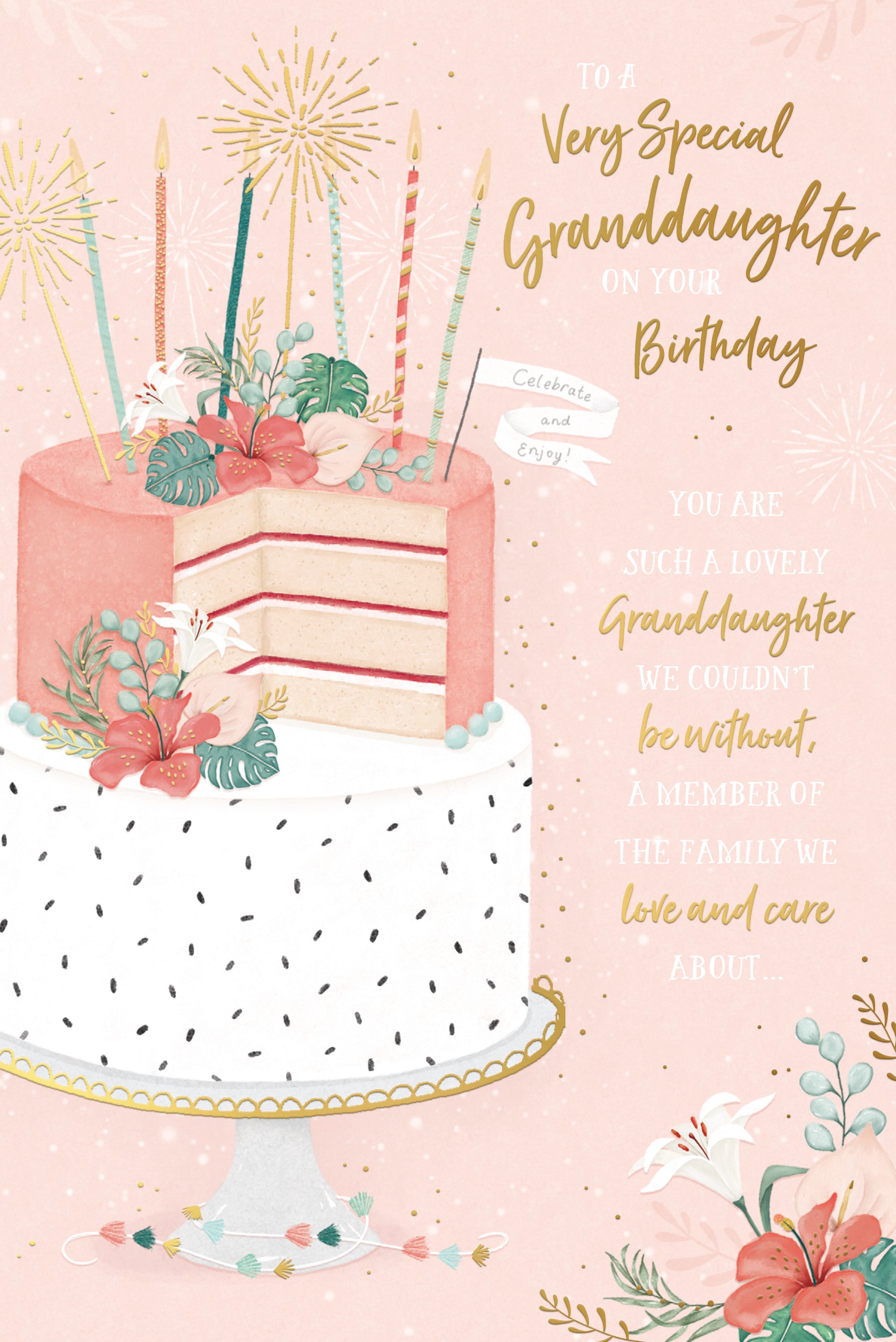 Granddaughter Birthday Card - Cake