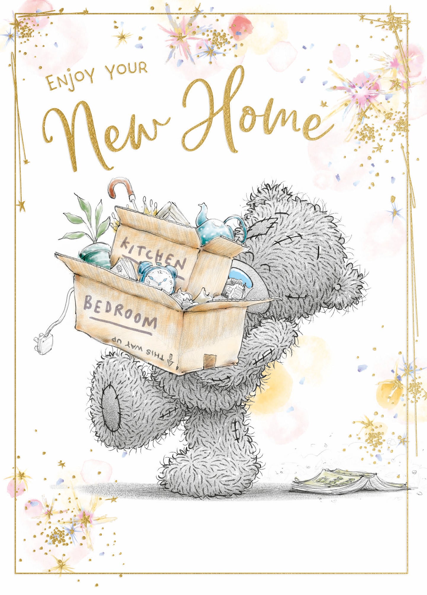 New Home Card - Bear With Boxes