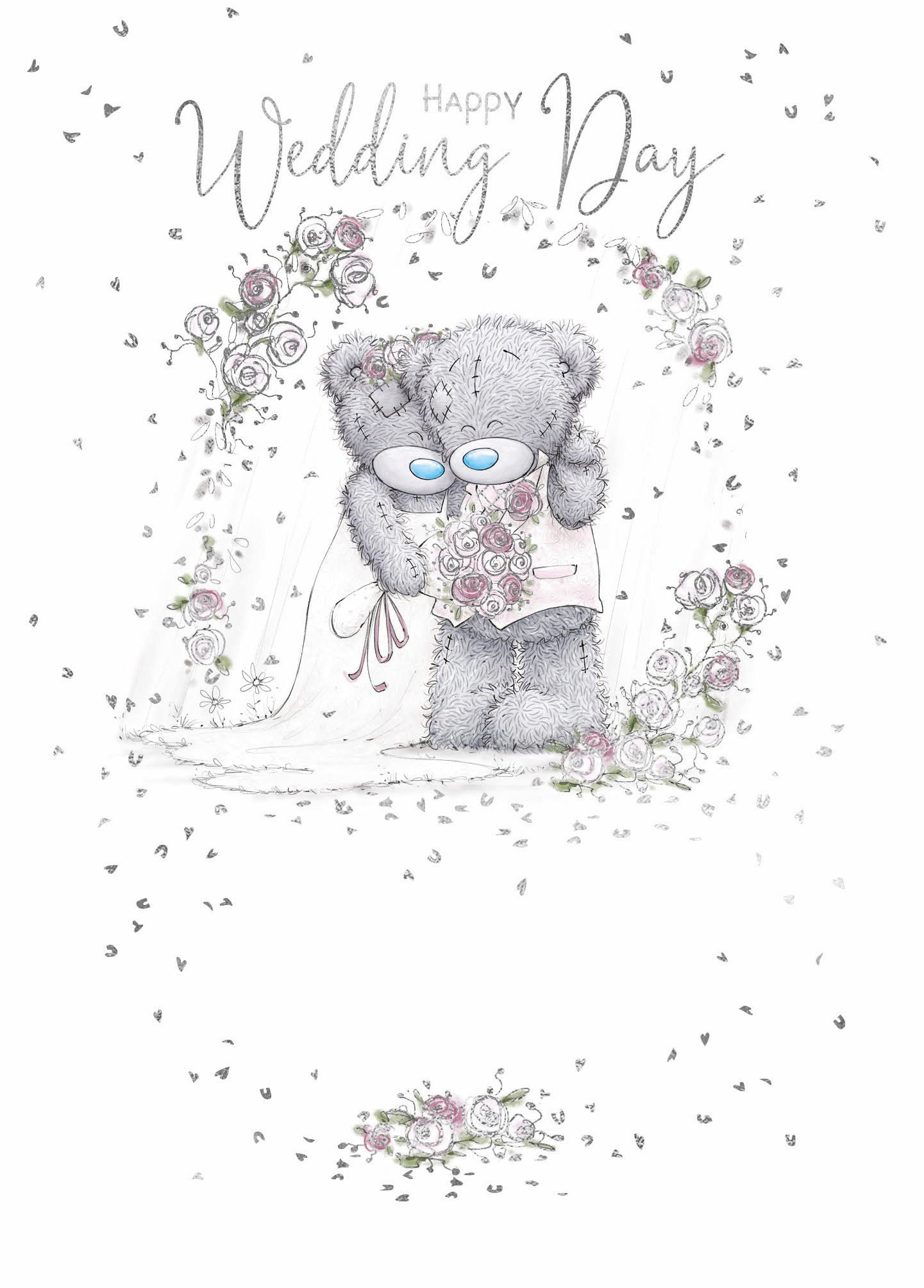 Wedding Day Card - Bears Bride And Groom