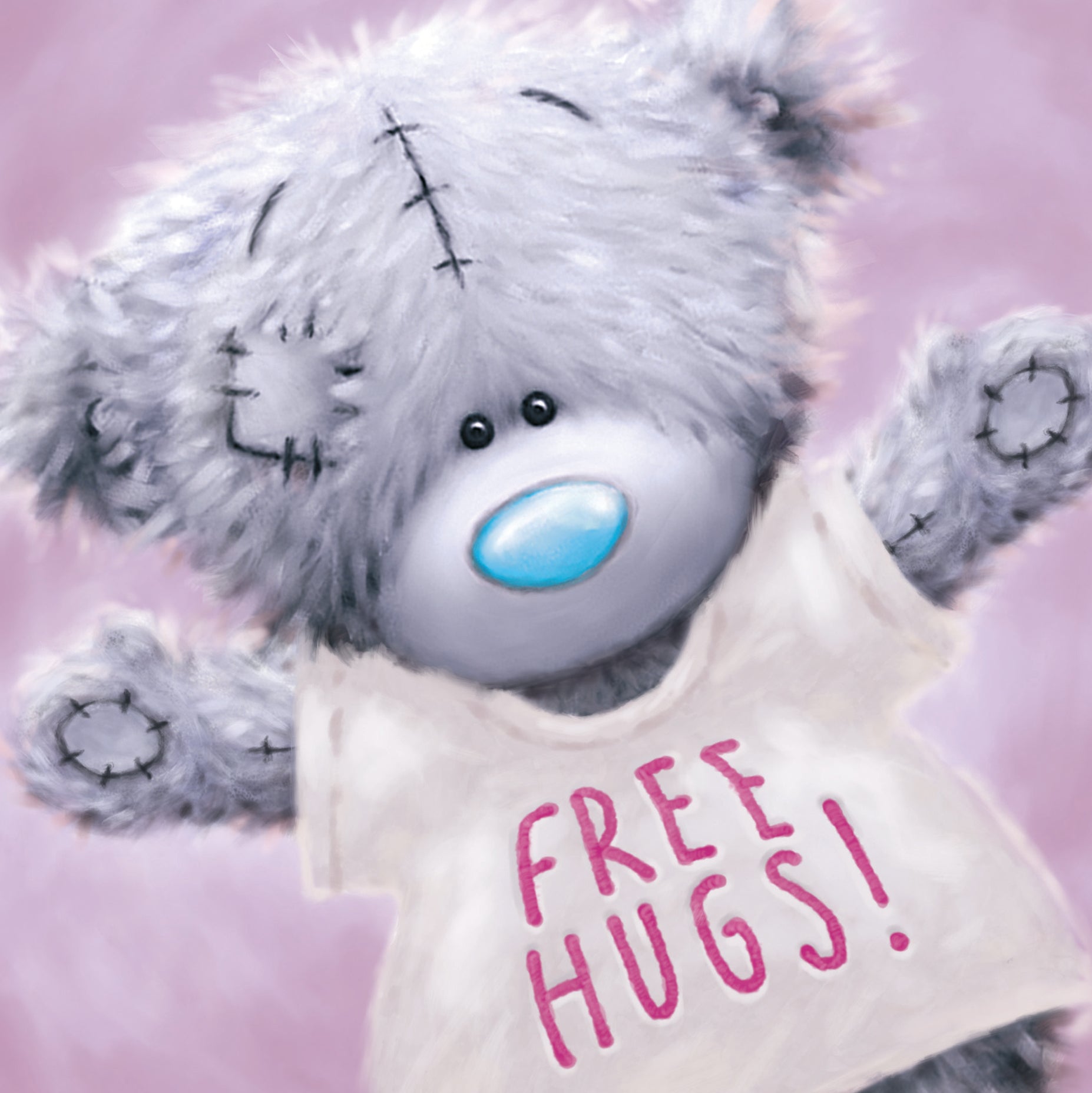 Open Bear in Hugs Free T shirt Card - Blank