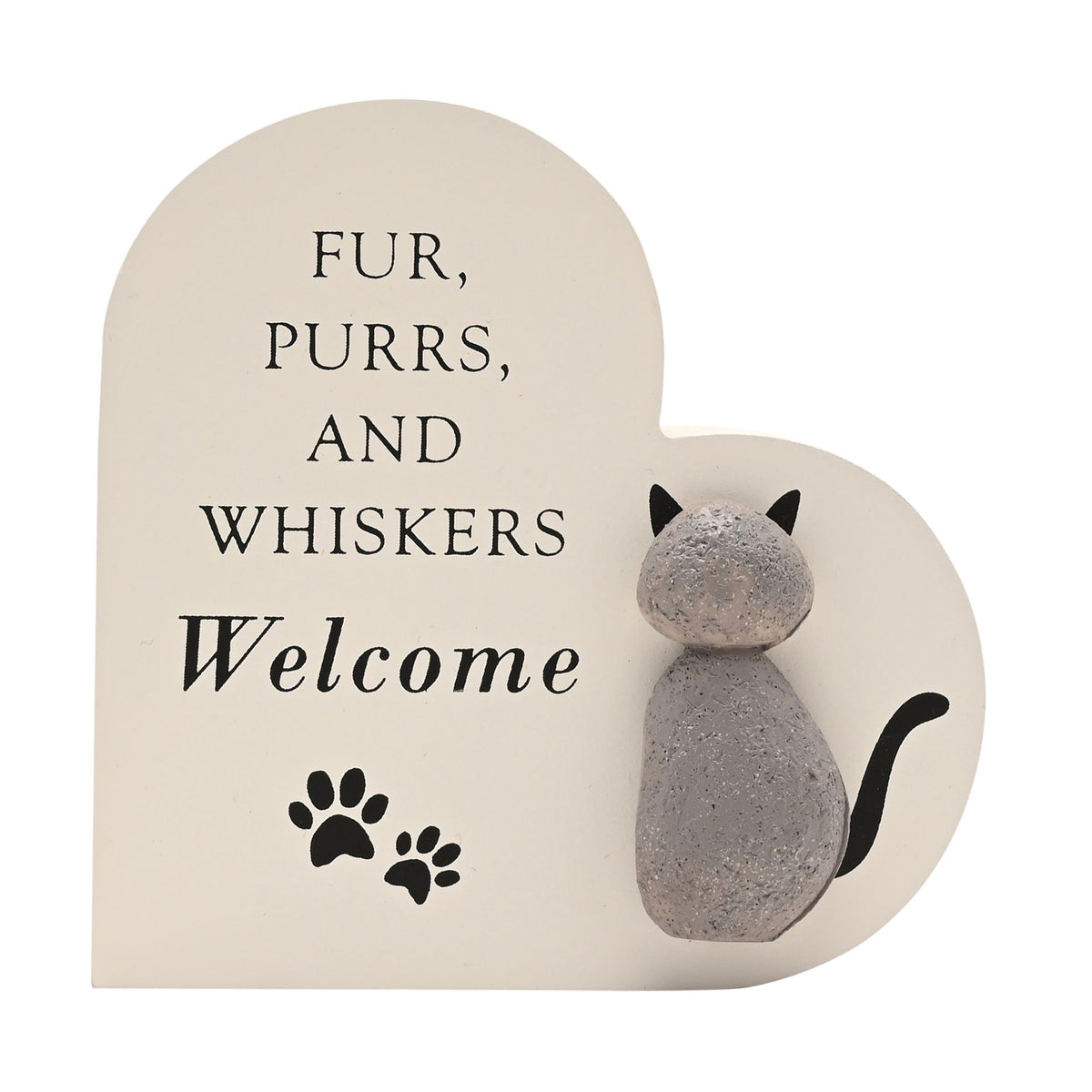 Best of Breed Heart Plaque - "Fur, Purrs and Whiskers Welcome"