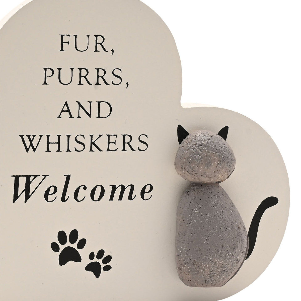 Best of Breed Heart Plaque - "Fur, Purrs and Whiskers Welcome"