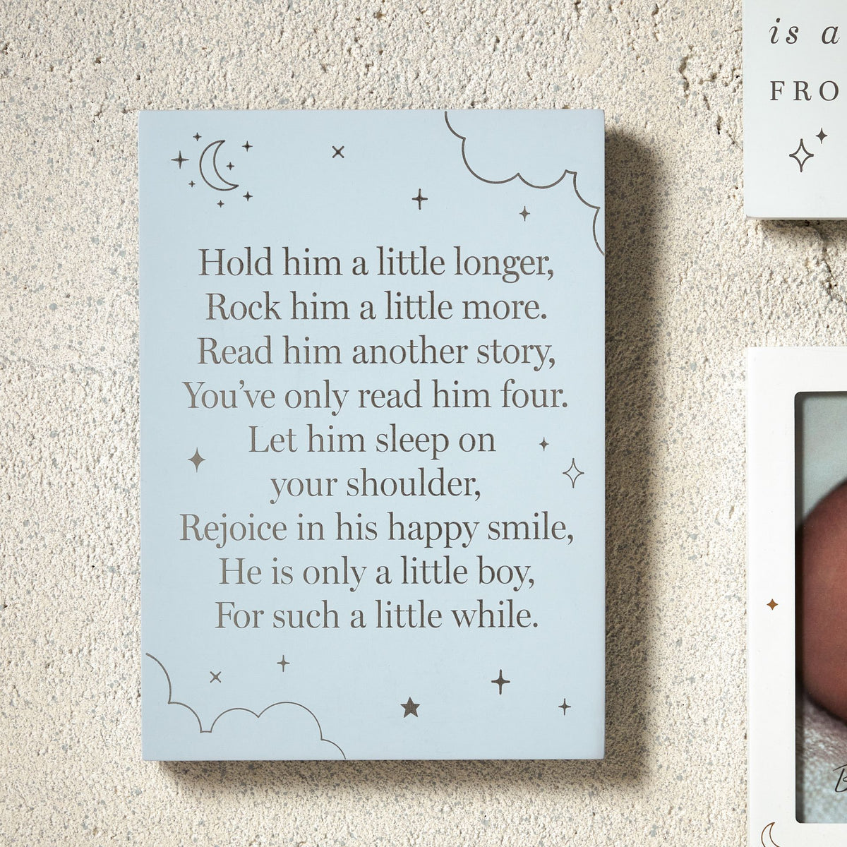 Bambino Wooden Standing Plaque "Little Boy" 18x13cm