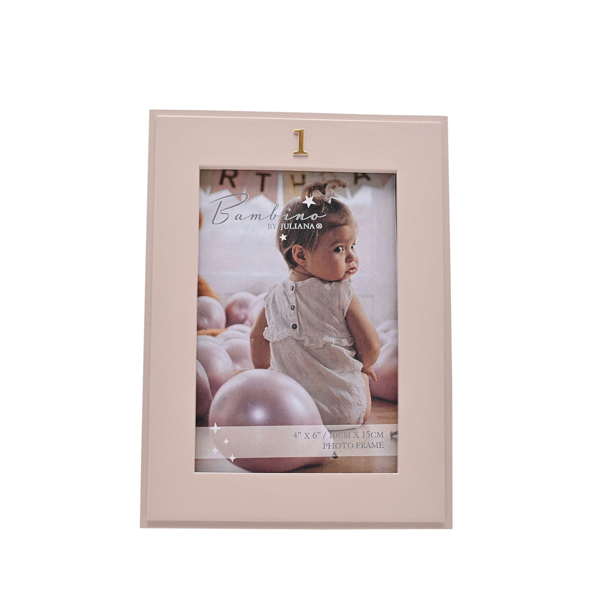 Bambino 1st Birthday Resin Photo Frame Pink 4" x 6"
