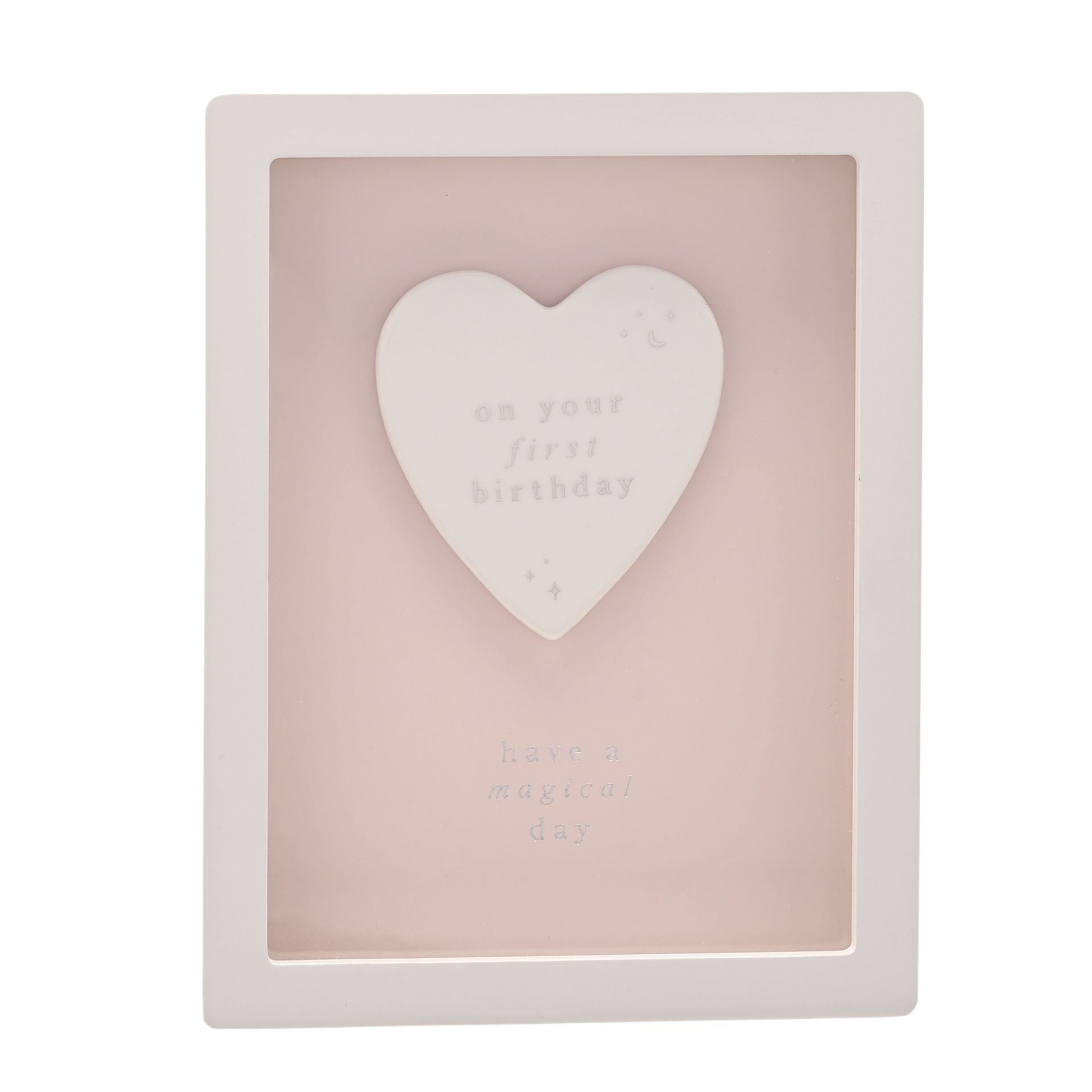 Bambino Framed Plaque 18cm - 1st Birthday Pink