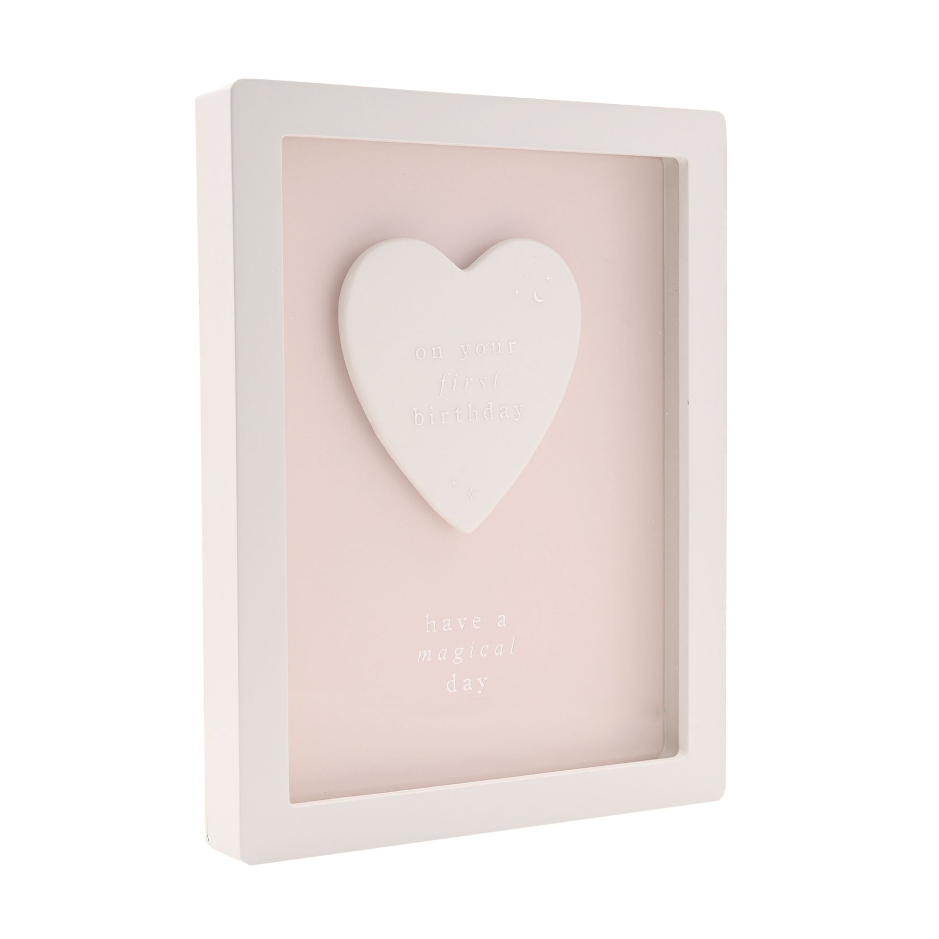 Bambino Framed Plaque 18cm - 1st Birthday Pink