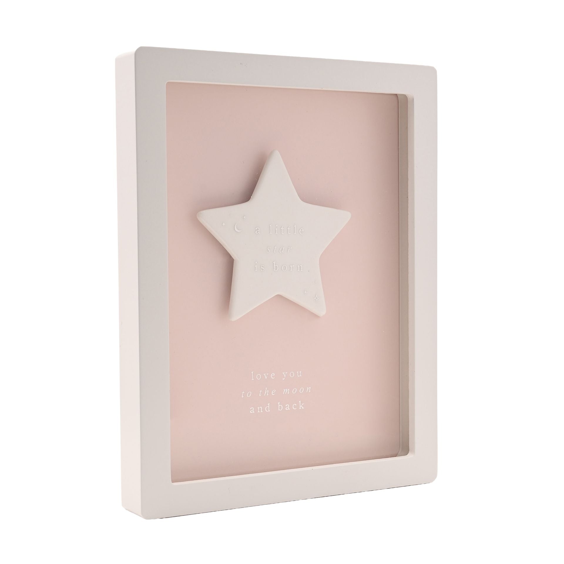 Bambino Framed Plaque 18cm - Little Star Pink