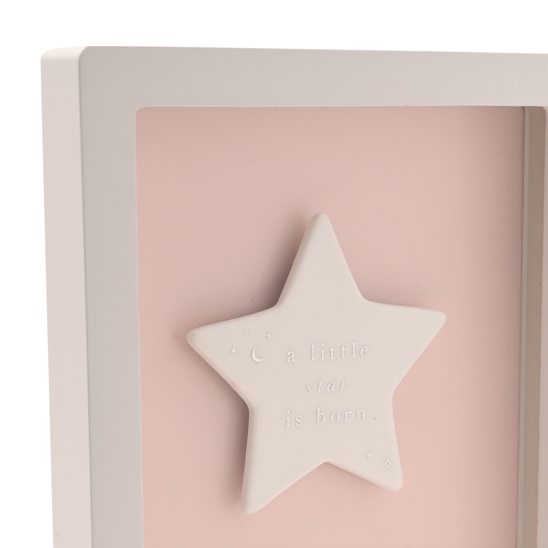 Bambino Framed Plaque 18cm - Little Star Pink