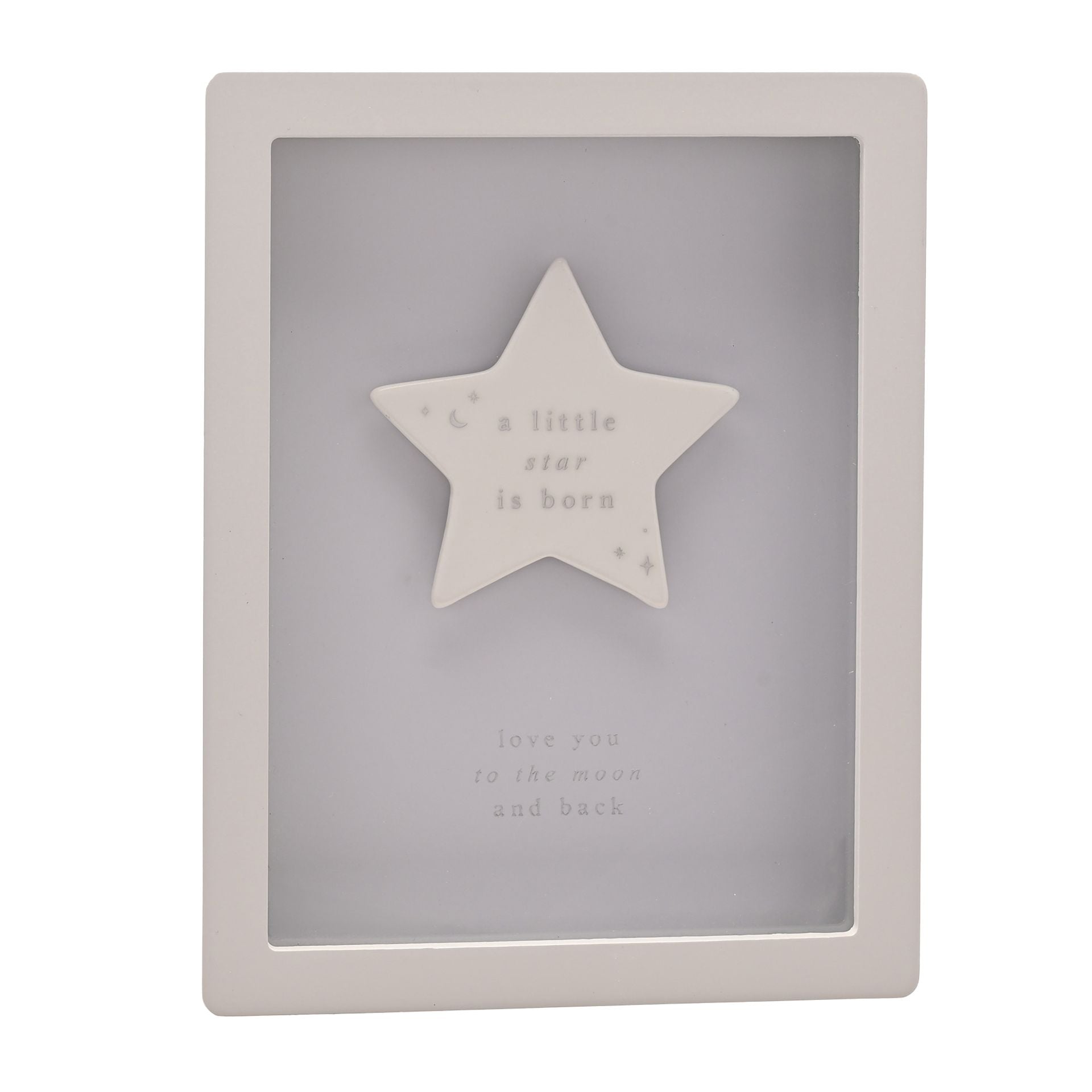 Bambino Framed Plaque 18cm - Little Star Blue