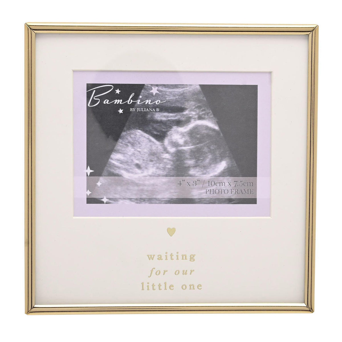 Bambino Gold Baby Scan Frame 4" x 3" - Waiting For You