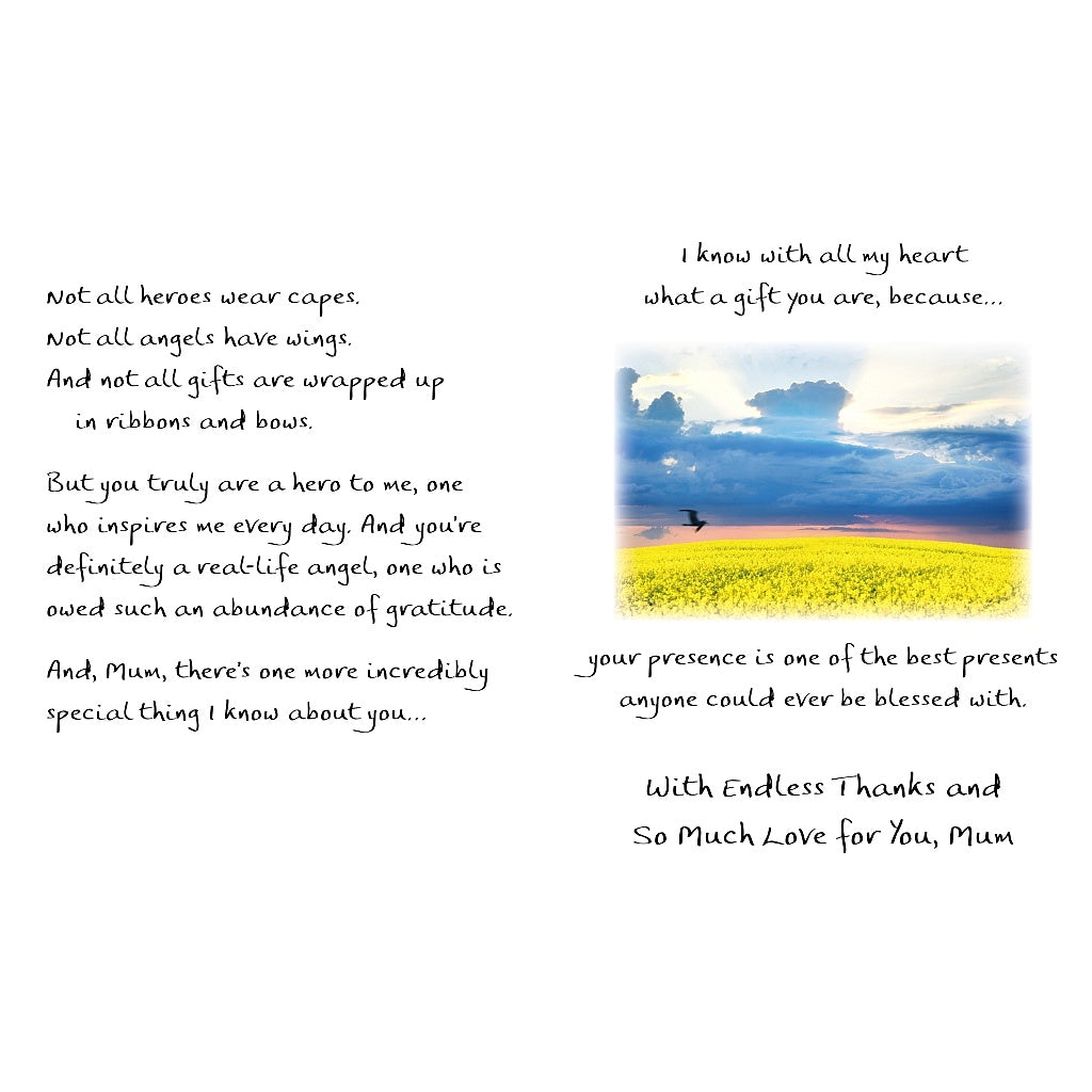 Mum Words of Encouragement Card - You're My Hero and Angel - Blue Mountain Arts