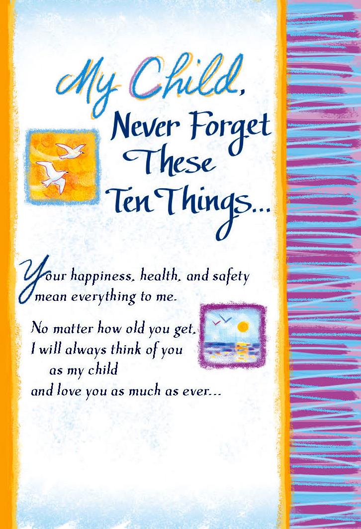 My Child Never Forget These Ten Things Card - Blue Mountain Arts