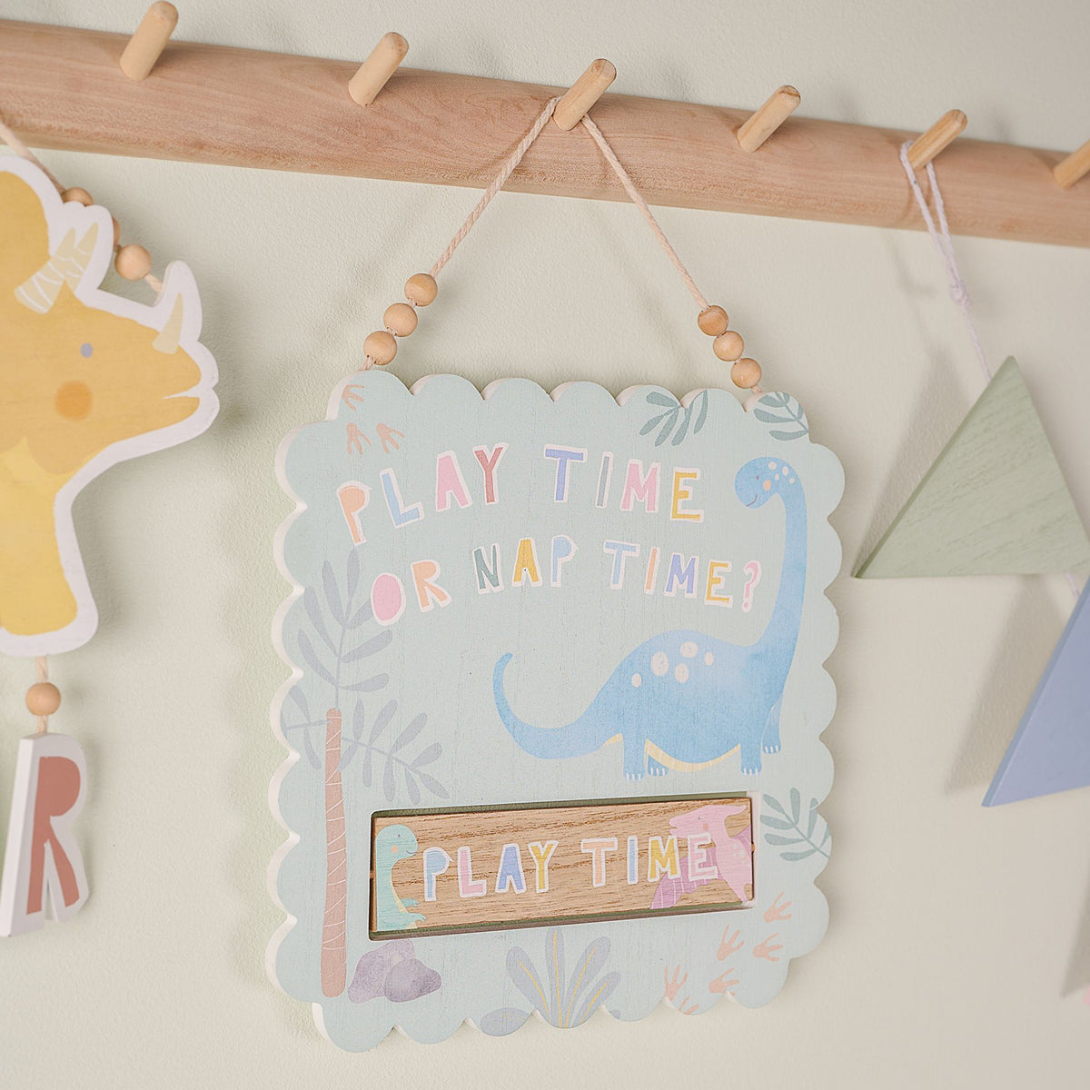 Petit Cheri Dinosaur Plaque - "Playtime Or Naptime"