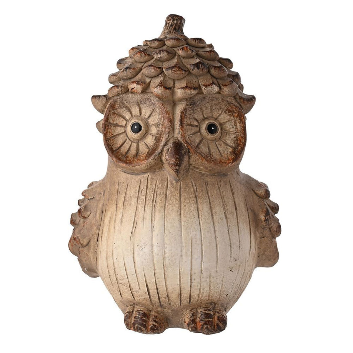 Country Living Wood Effect Resin Owl - Small