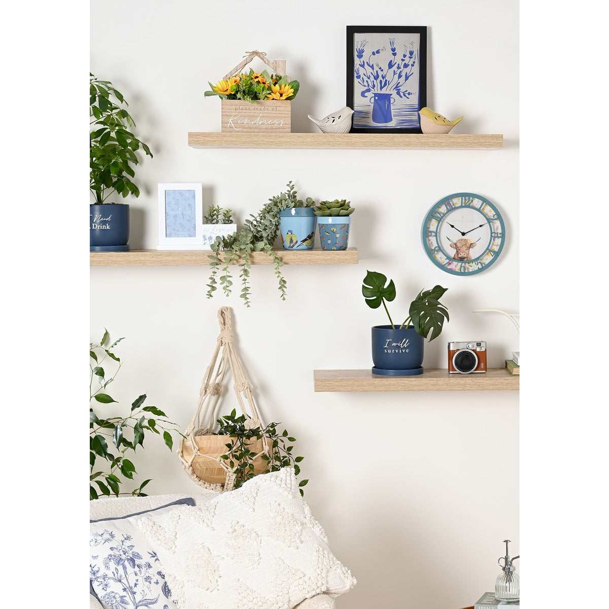 Country Living "Plant Seeds of Kindness" Wooden House Planter With Faux Flowers