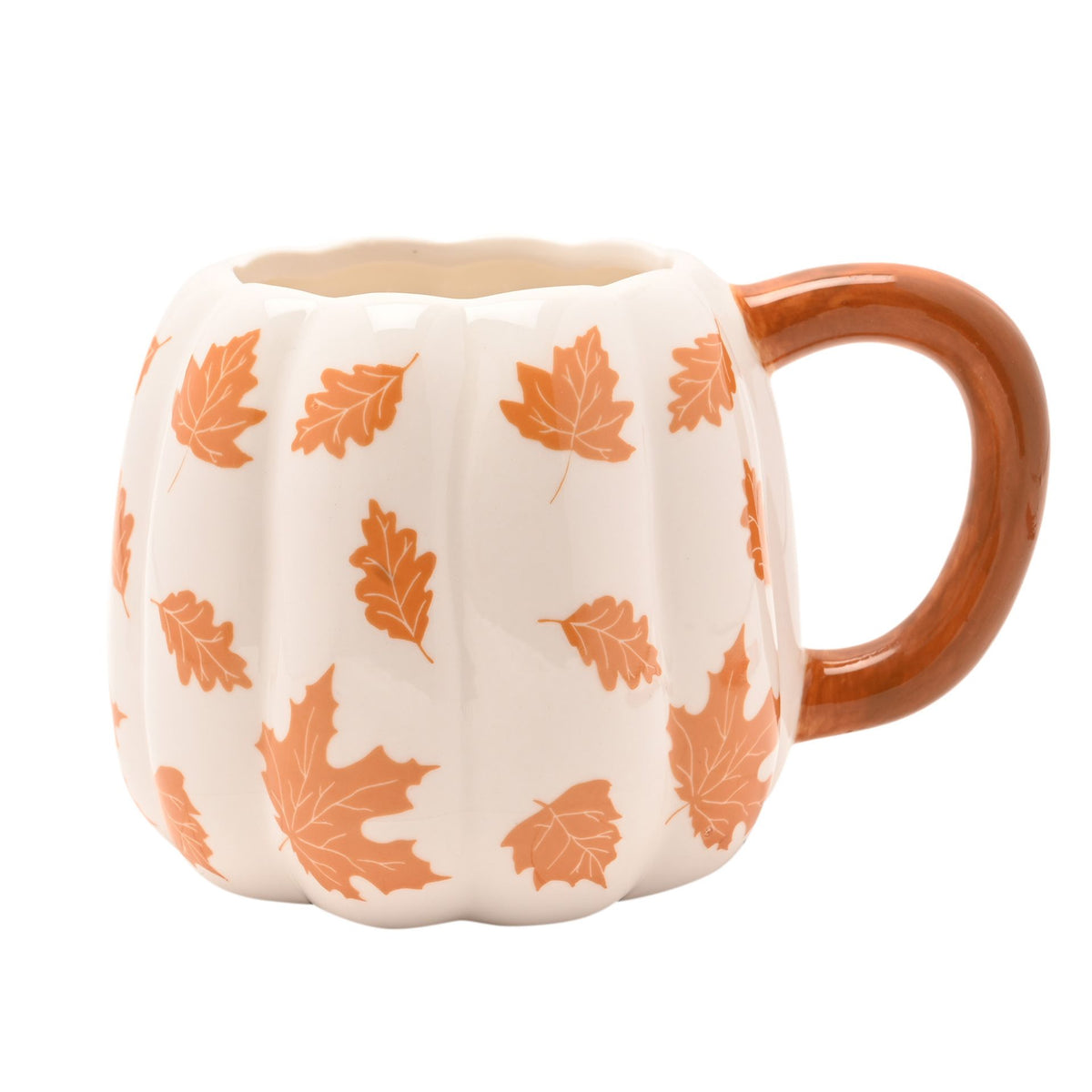 Country Living Pumpkin Mug - Orange Leaves