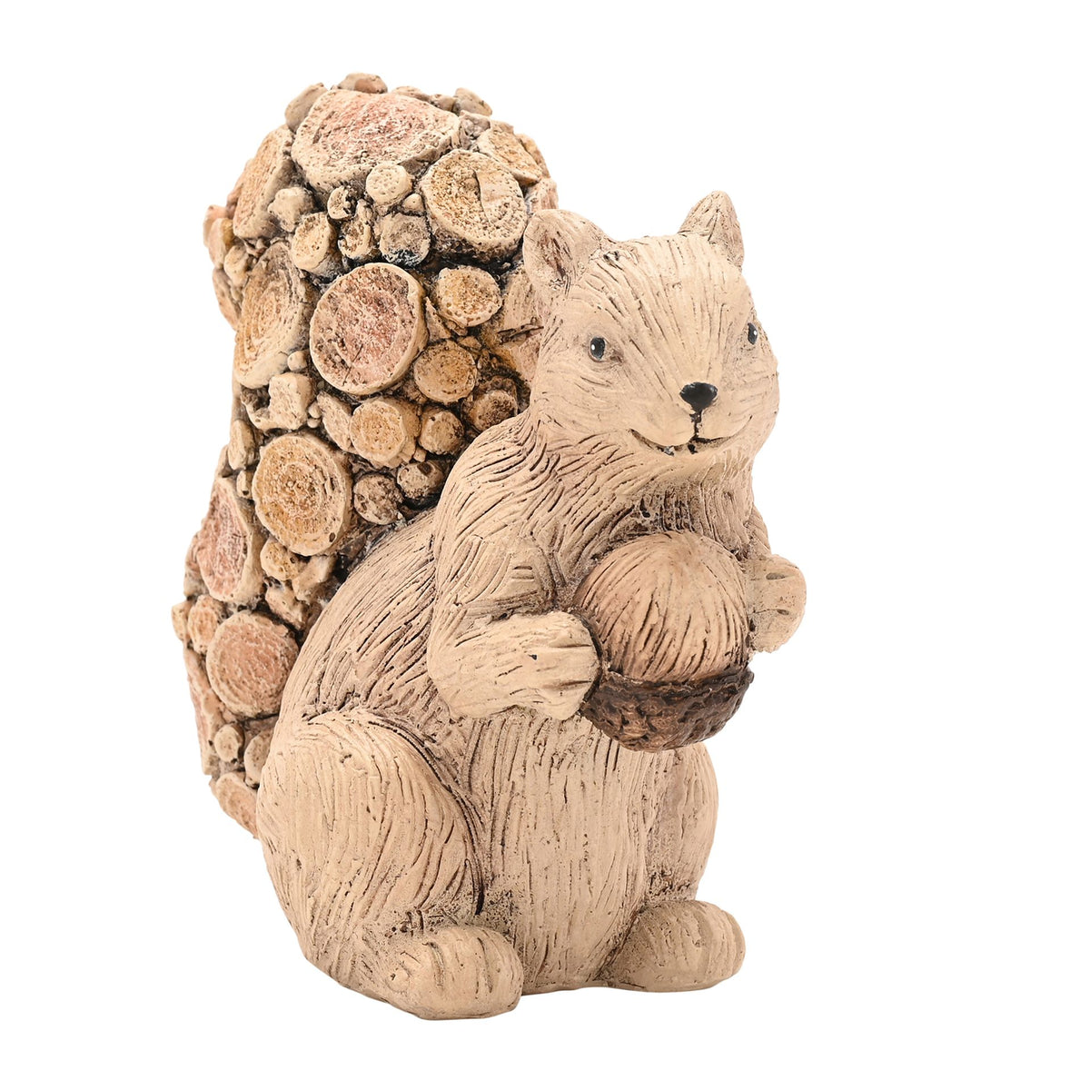 Country Living Wood Effect Squirrel with Log