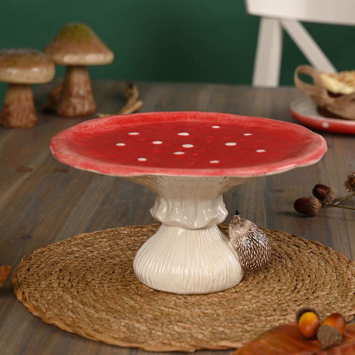 Country Living Toadstool & Hedgehog Cake Stand