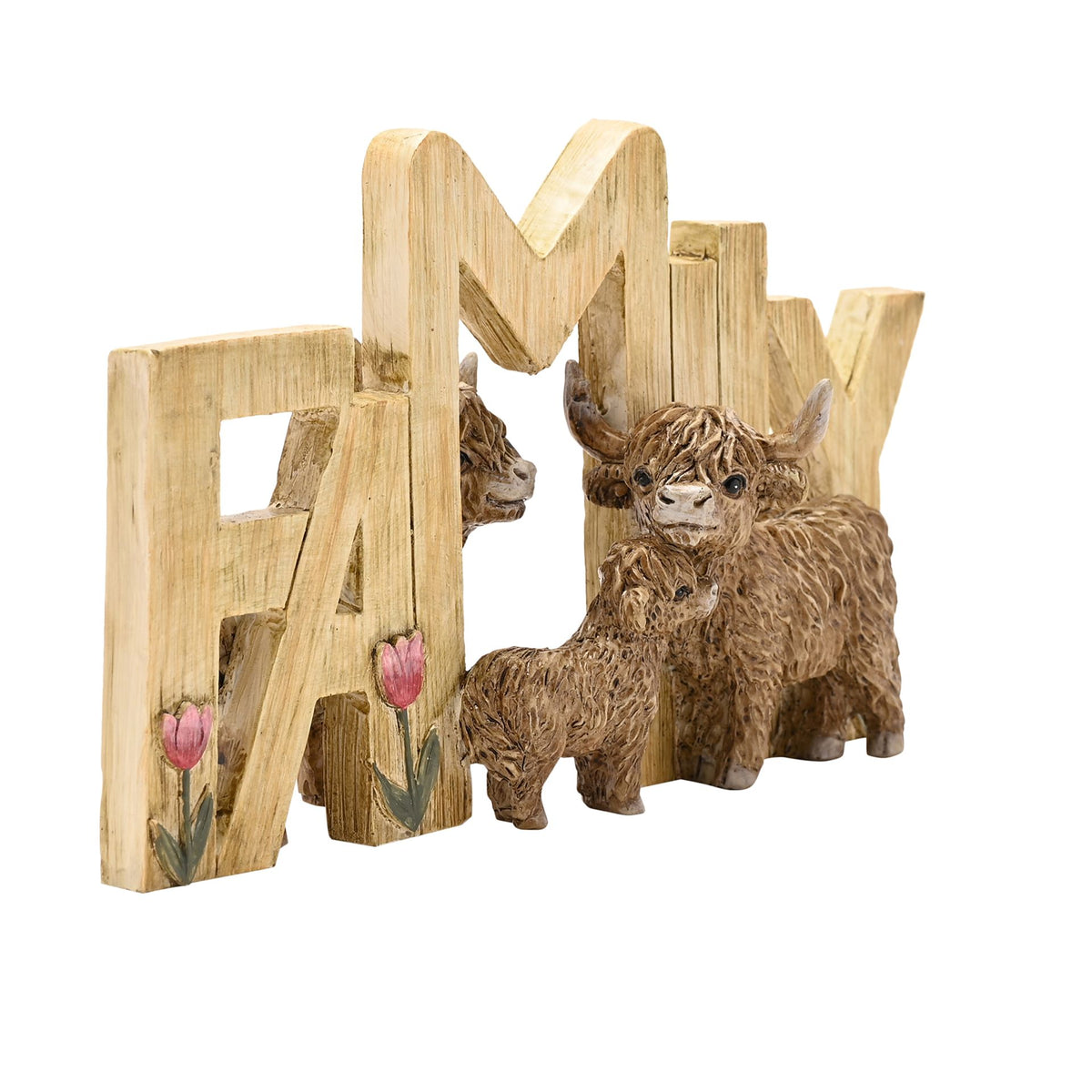 Country Living Highland Cow Plaque "Family"