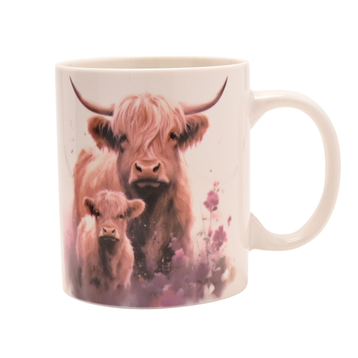 Country Living Highland Cow and Calf Mug in Lidded Gift Box