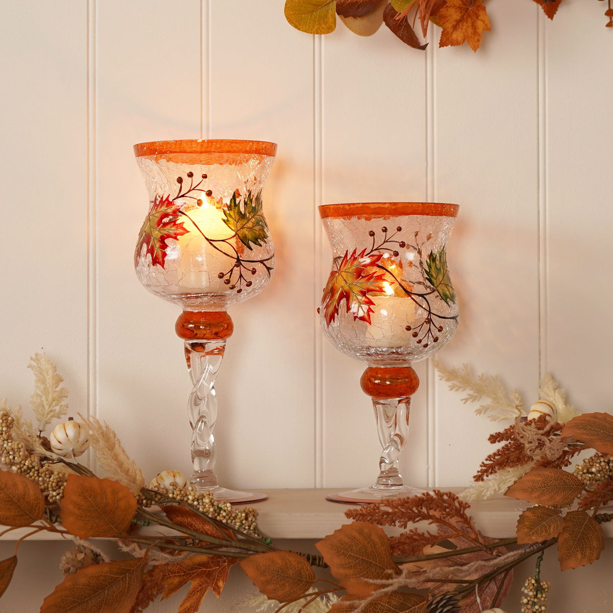 Country Living Autumn Leaf Candle Goblet - Large