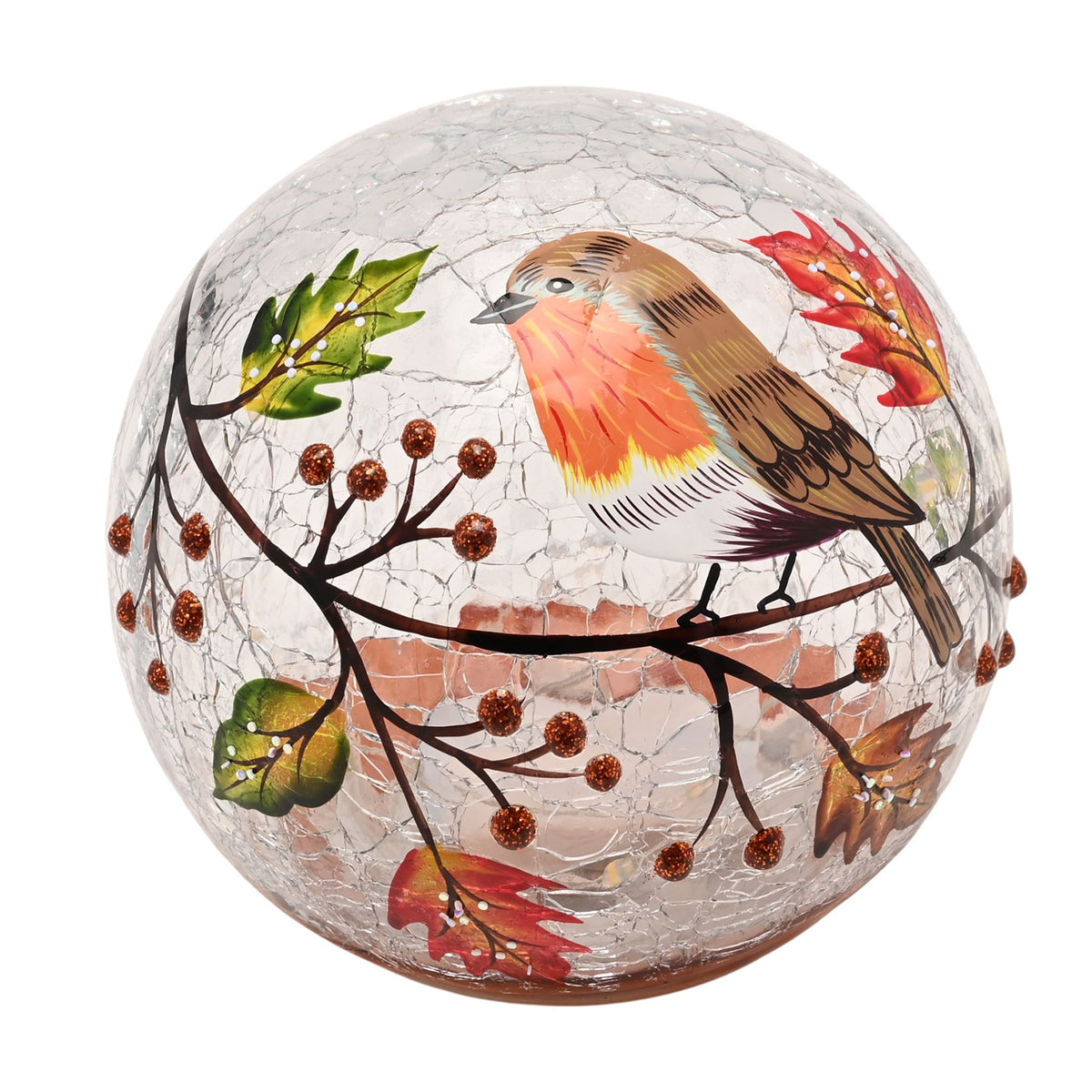 Country Living Autumn Robin LED Light Up Orb