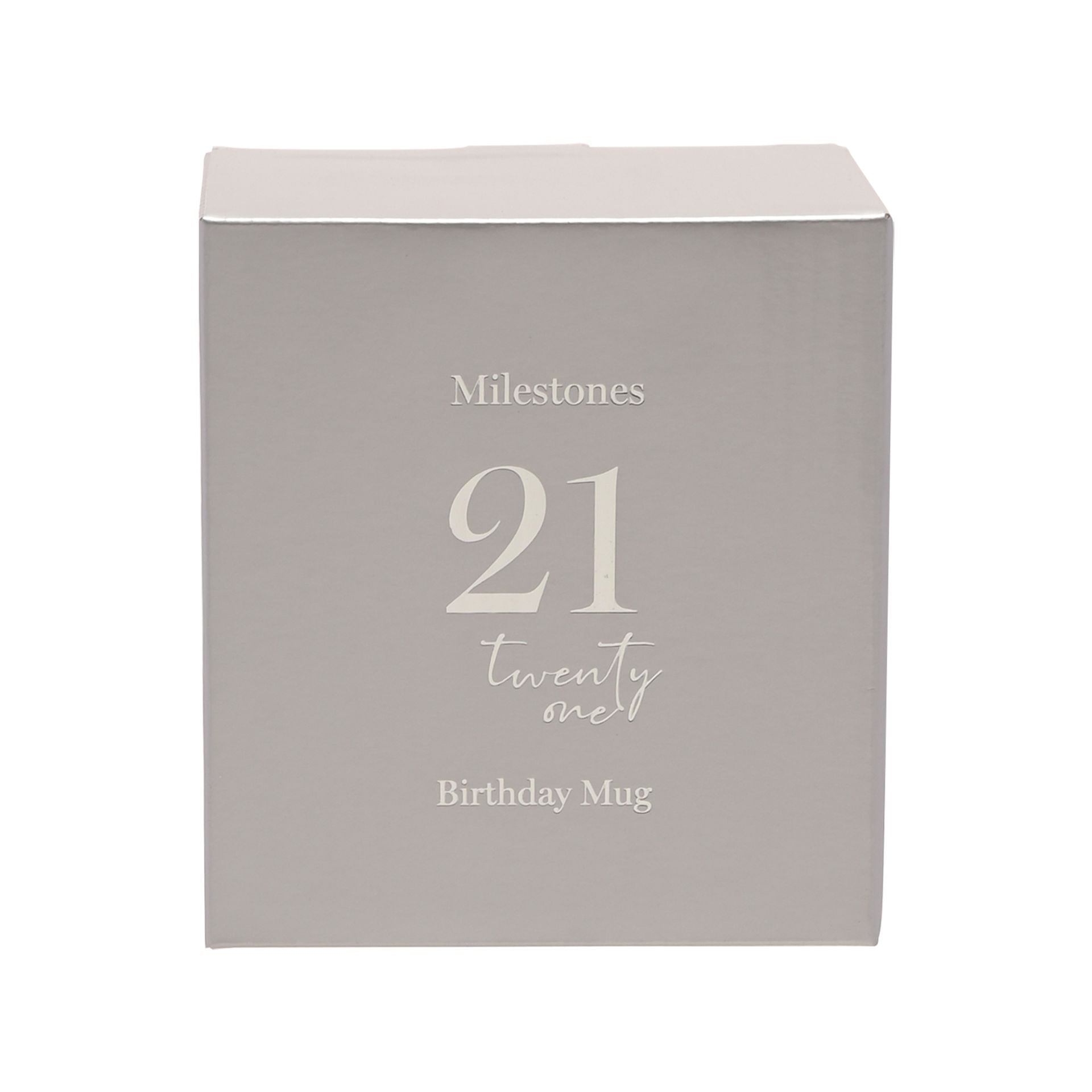 21st Birthday Mug - Silver Decals Gifts