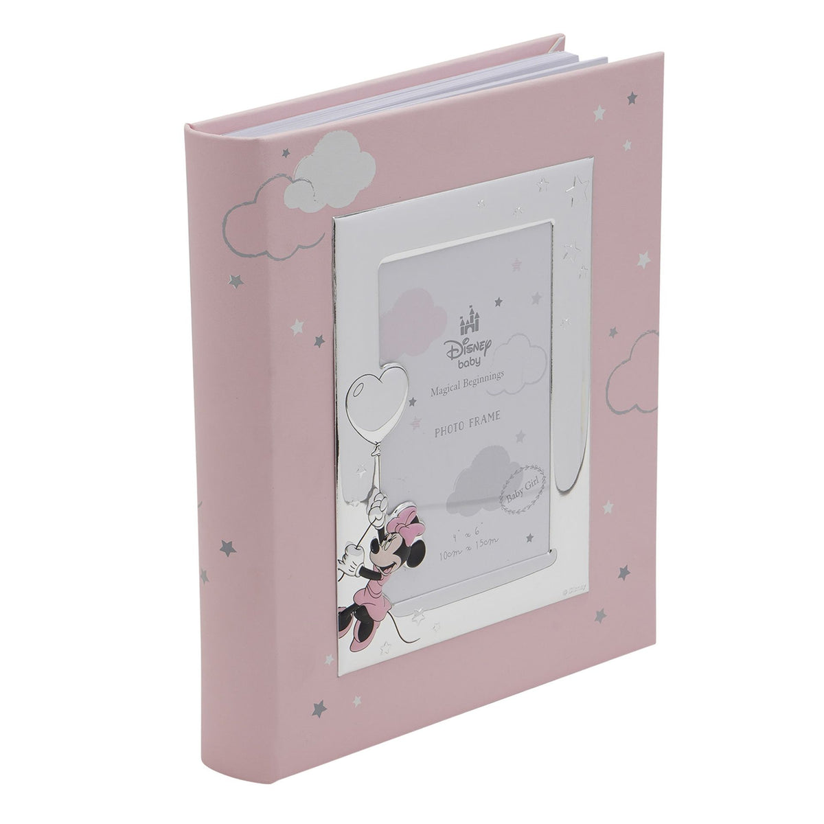 Disney Minnie Mouse With Balloon Silver Plated Album With Frame 8" x 10"