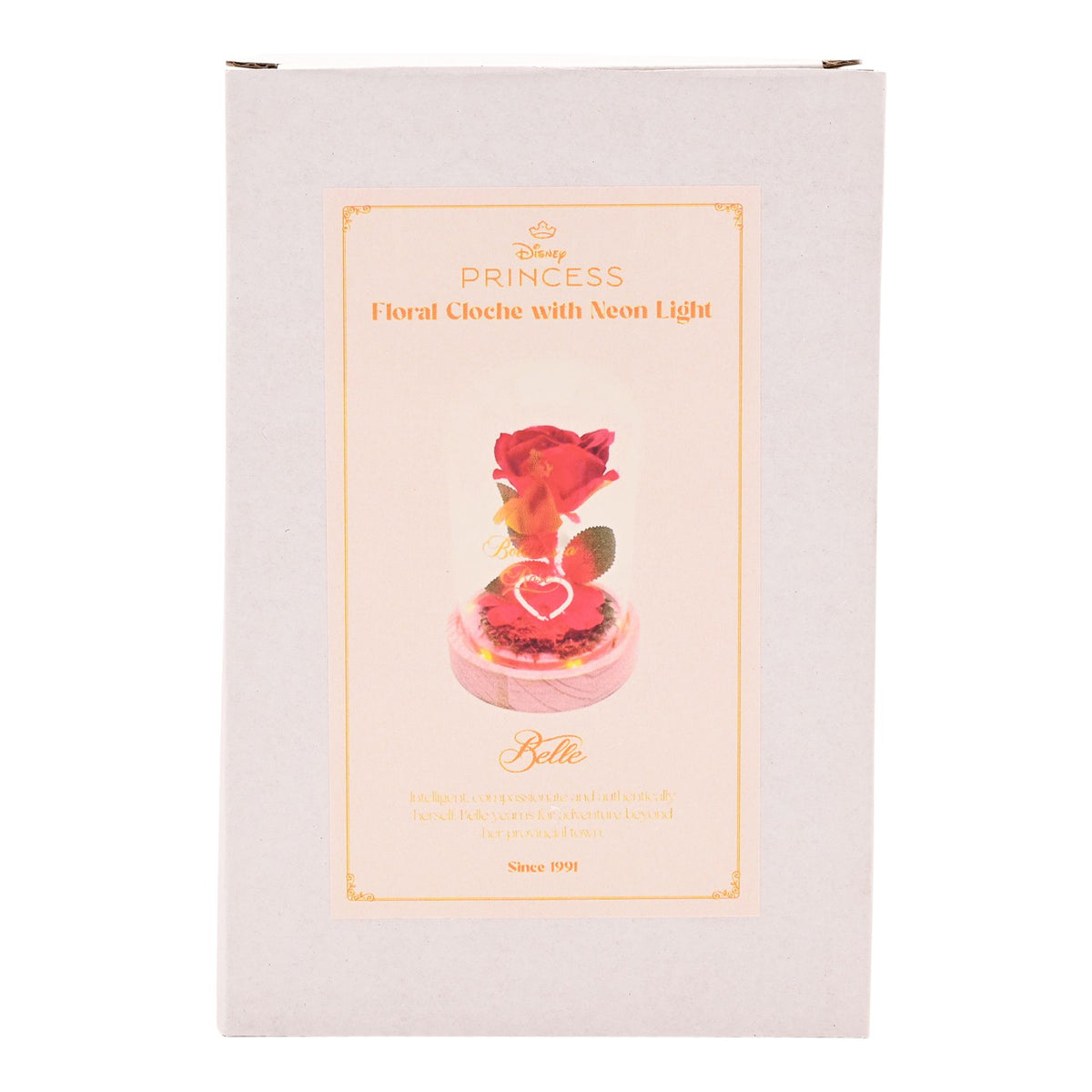 Disney Pastel Princess Florals In A Cloche With Neon Light - Belle