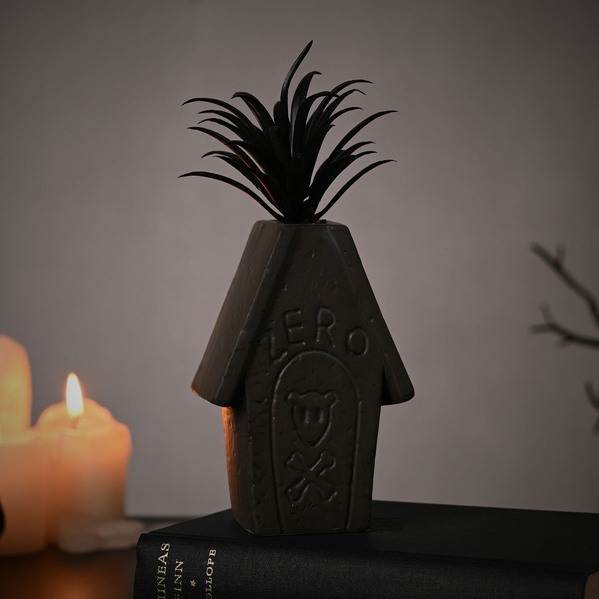 Disney Nightmare Before Christmas Planter with Faux Plant - Zero Coffin