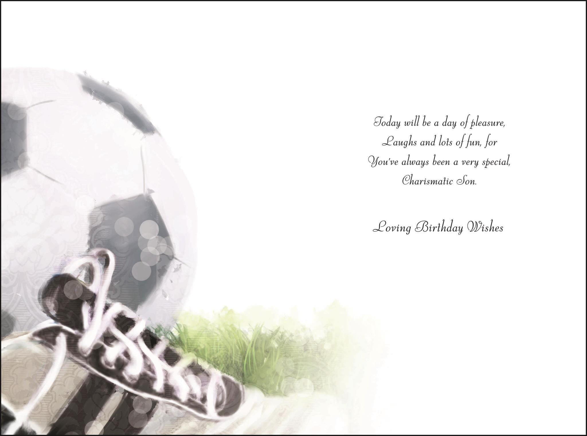 Son Birthday Card - Football And Football Boots