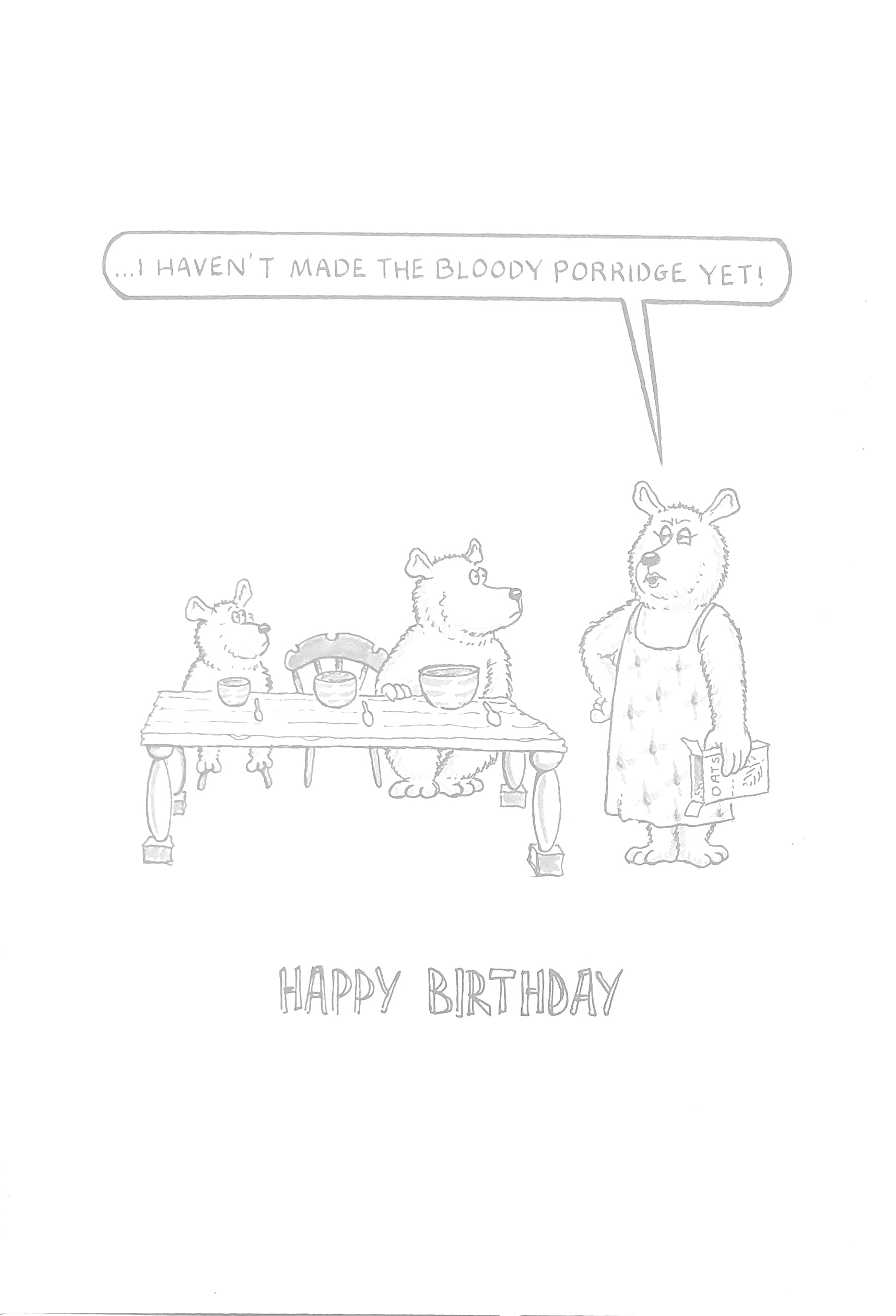 Humourous Birthday Card - Porridge
